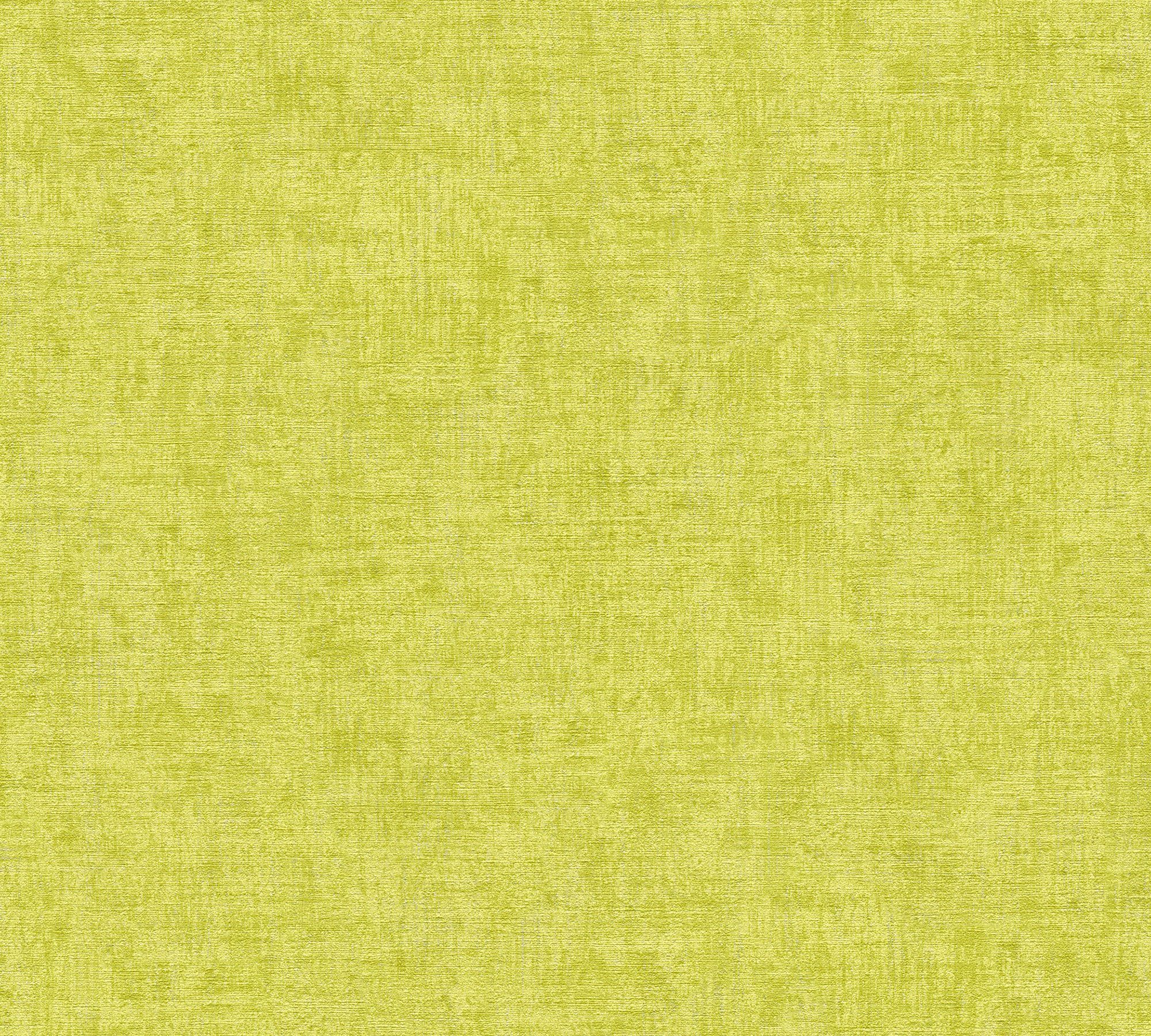 A.S. Optik, in Création Vintage uni, Vliestapete grün/gelb Greenery Strukturtapete