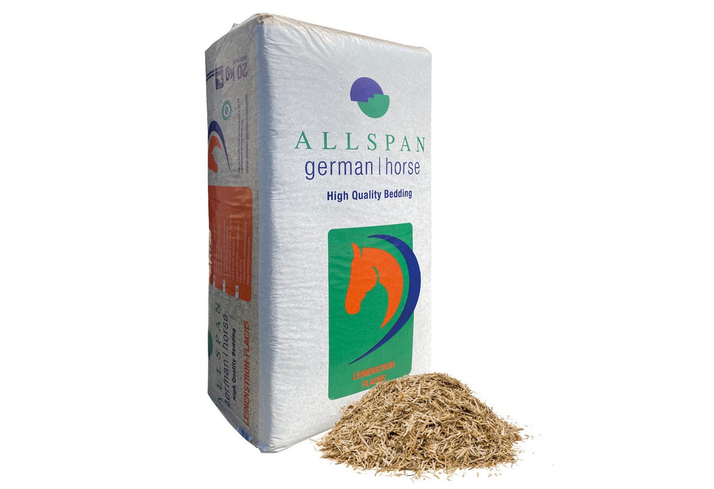 Thumbnail - ALLSPAN Einstreu German Horse Leinenstroh 20kg Hohe Saugfähigkeit & Leichte Entsorgung