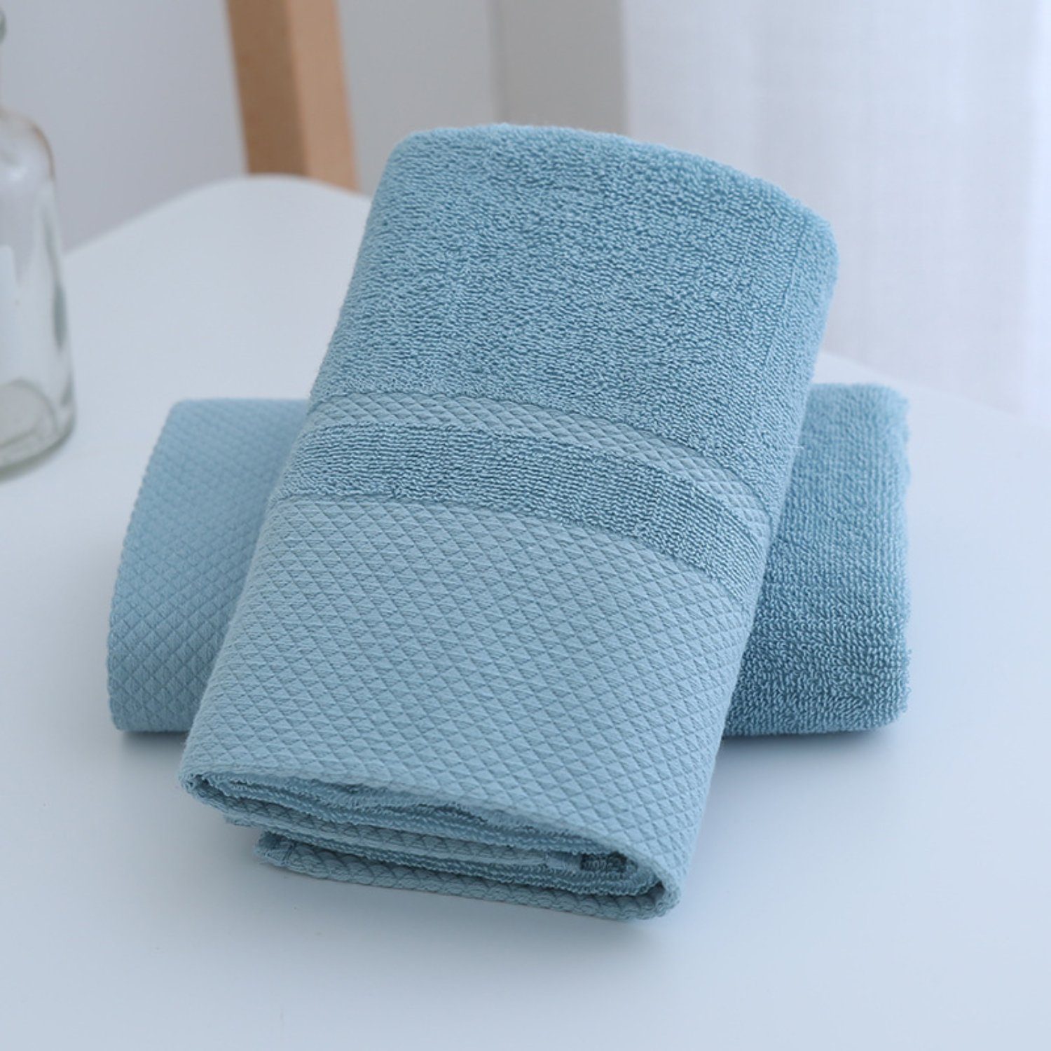 Einfarbig, 4-tlg), Weich, Towel, Baumwolle, Modell-1 Handtuch-Set, x Handtuch 75 cm (Packung, Set, 34 HOMEIDEAS