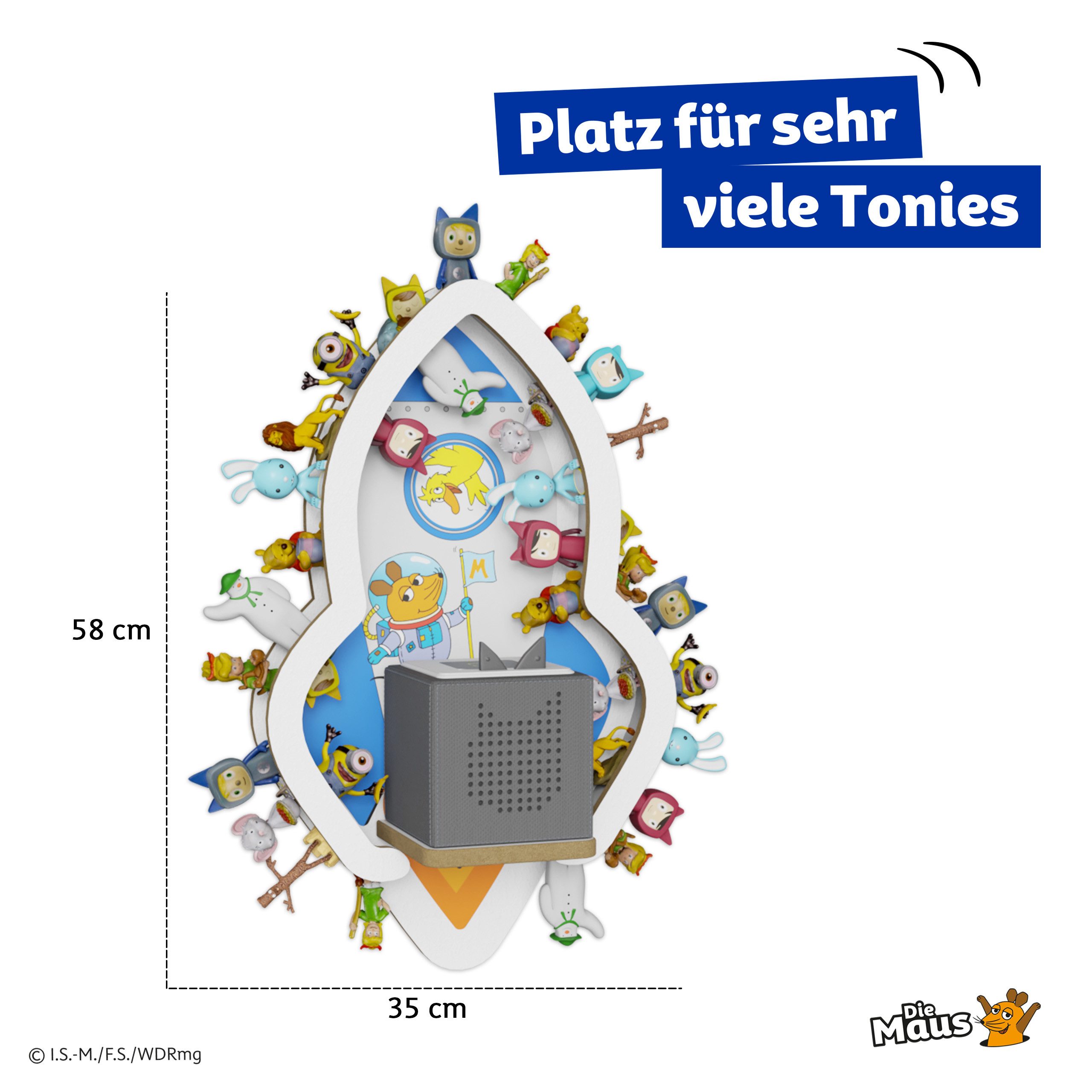 Holzura Kinderregal Tonie Regal Die Maus mit magnetischem Rahmen für Tonief günstig online kaufen