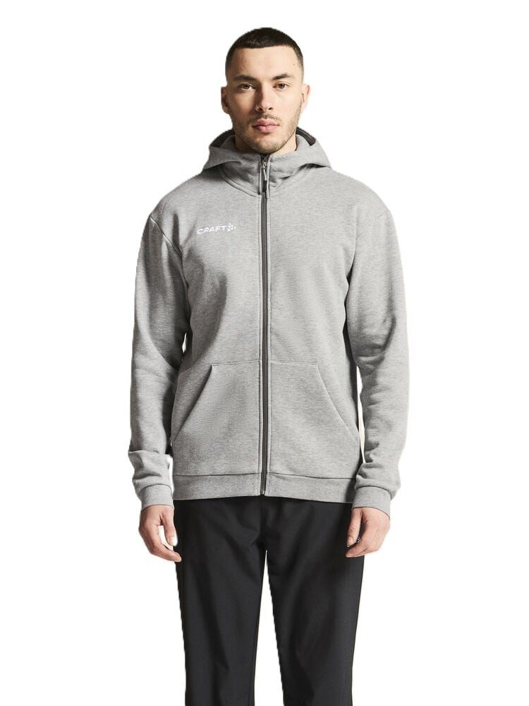 Craft Kapuzenpullover Community 2.0 Logo Full Zip Hoodie (Baumwolle/Polyester) grau Herren