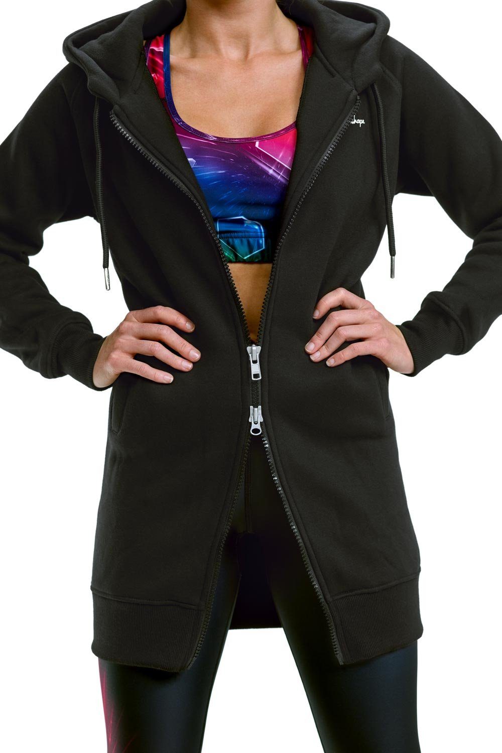 Trainingsjacke schwarz Hoodie-Jacke J006 Winshape Street Style