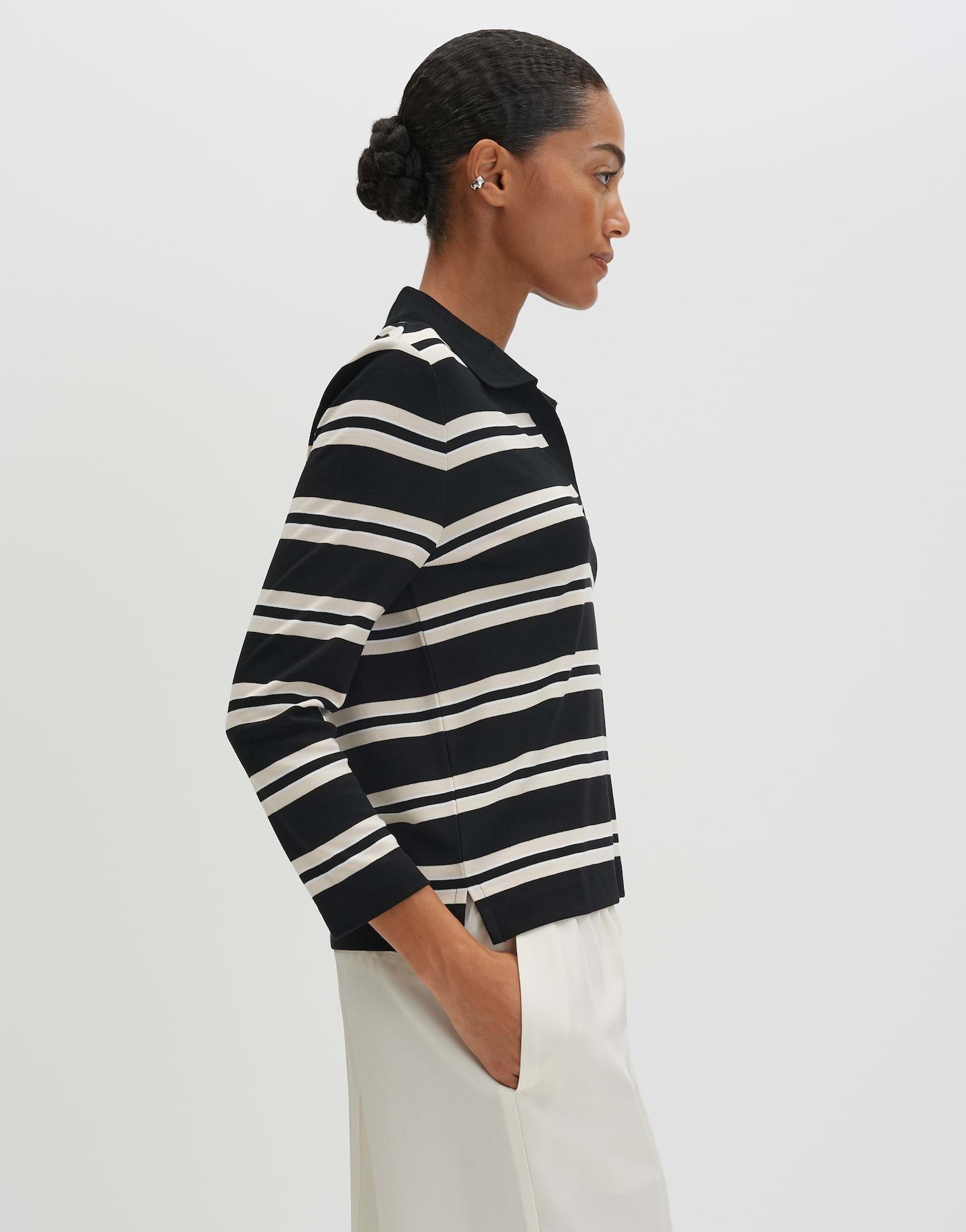 someday Poloshirt KIONA Regular mit sportiven Rugbystreifen gerader Schnitt, elastischer Stoff