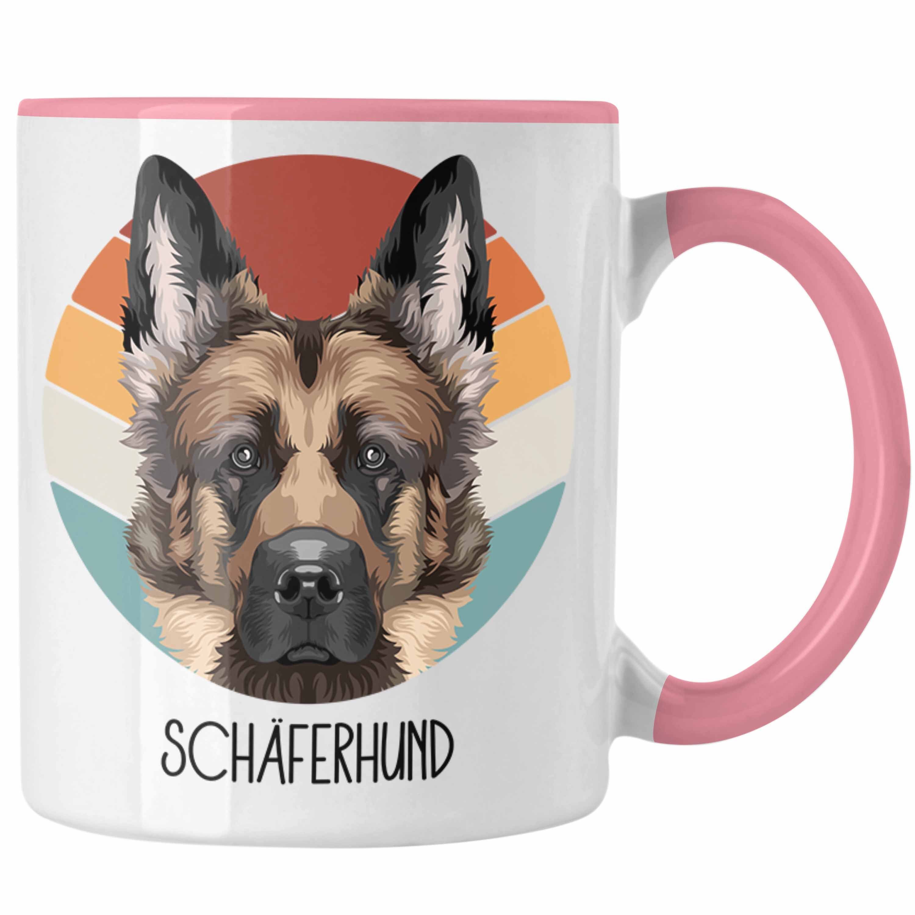 Trendation Tasse Schäferhund Besitzer Tasse Geschenk Lustiger Spruch Geschenkidee Schäf Rosa