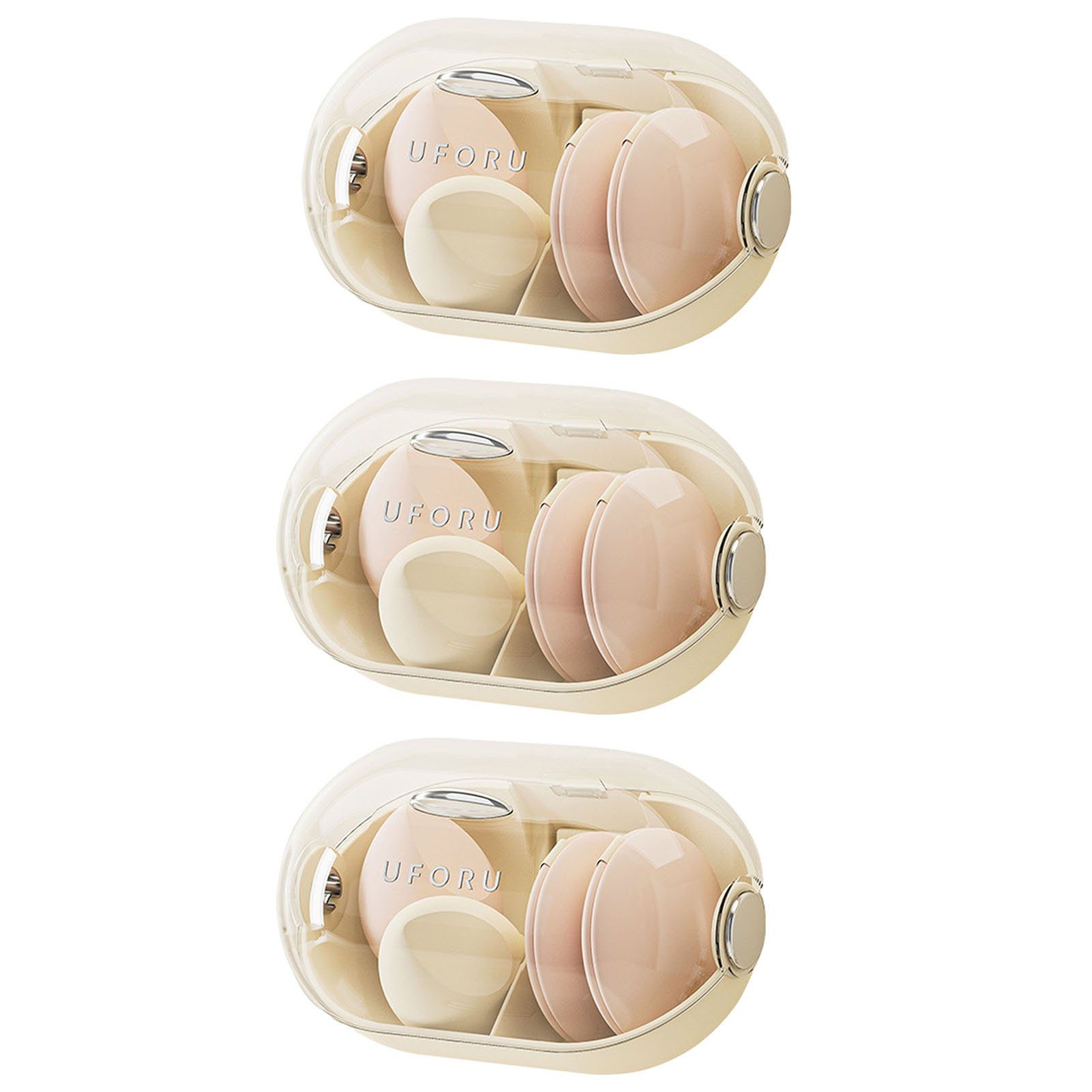 Blusmart Maniküre-Kosmetik-Etui Punch-Free Beauty Egg Aufbewahrungsbox Mit Deckel, Staubdichte, 3 tlg. Dreierpack