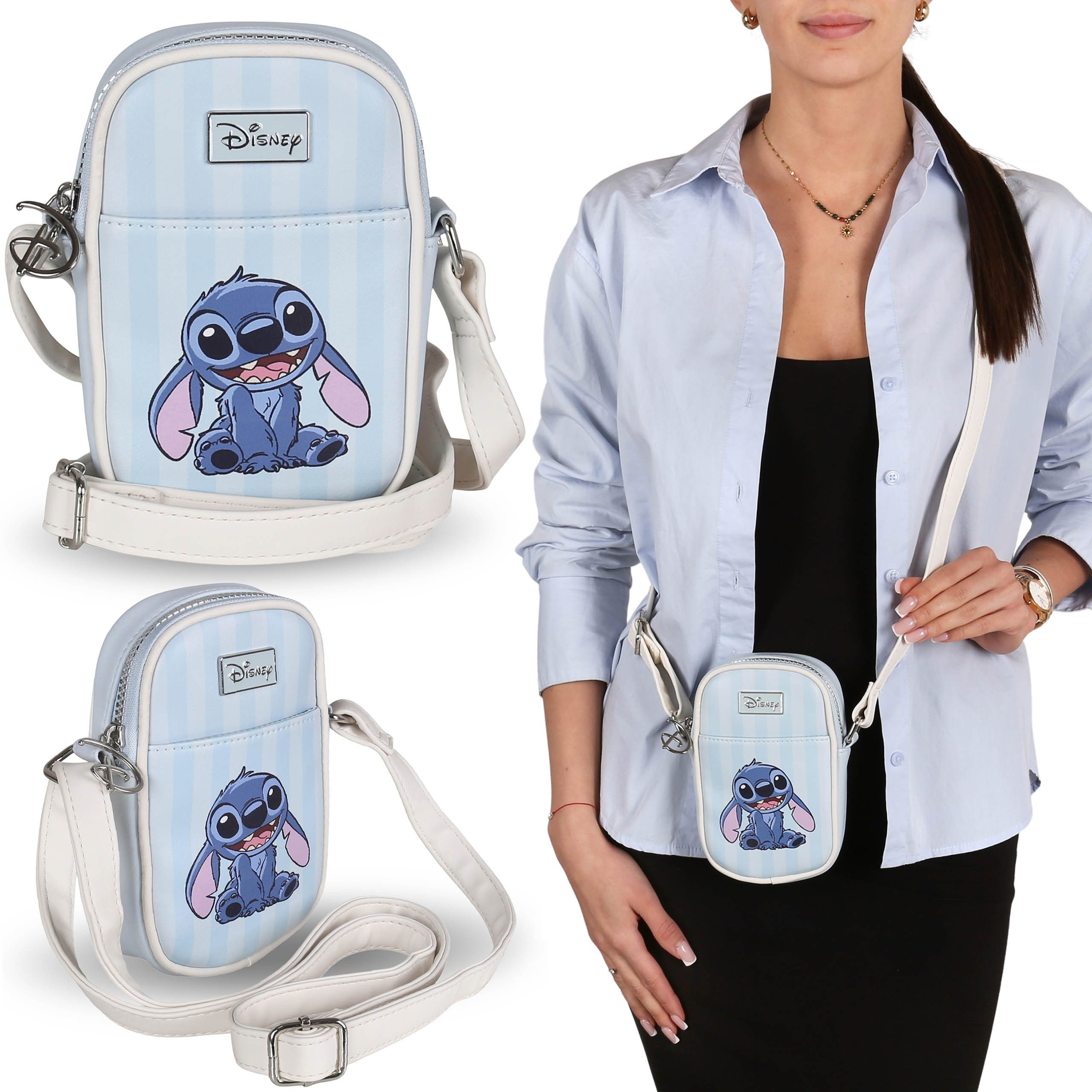 Disney Handtasche DISNEY Stitch Beutel Kunstleder Mini Tasche verstellbar 17 × 4 × 11 cm