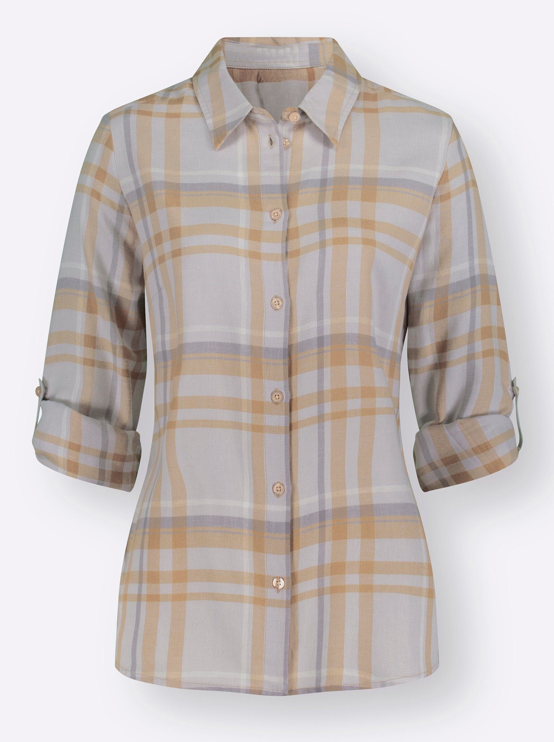 Witt Klassische Bluse Flanell-Bluse Langarm