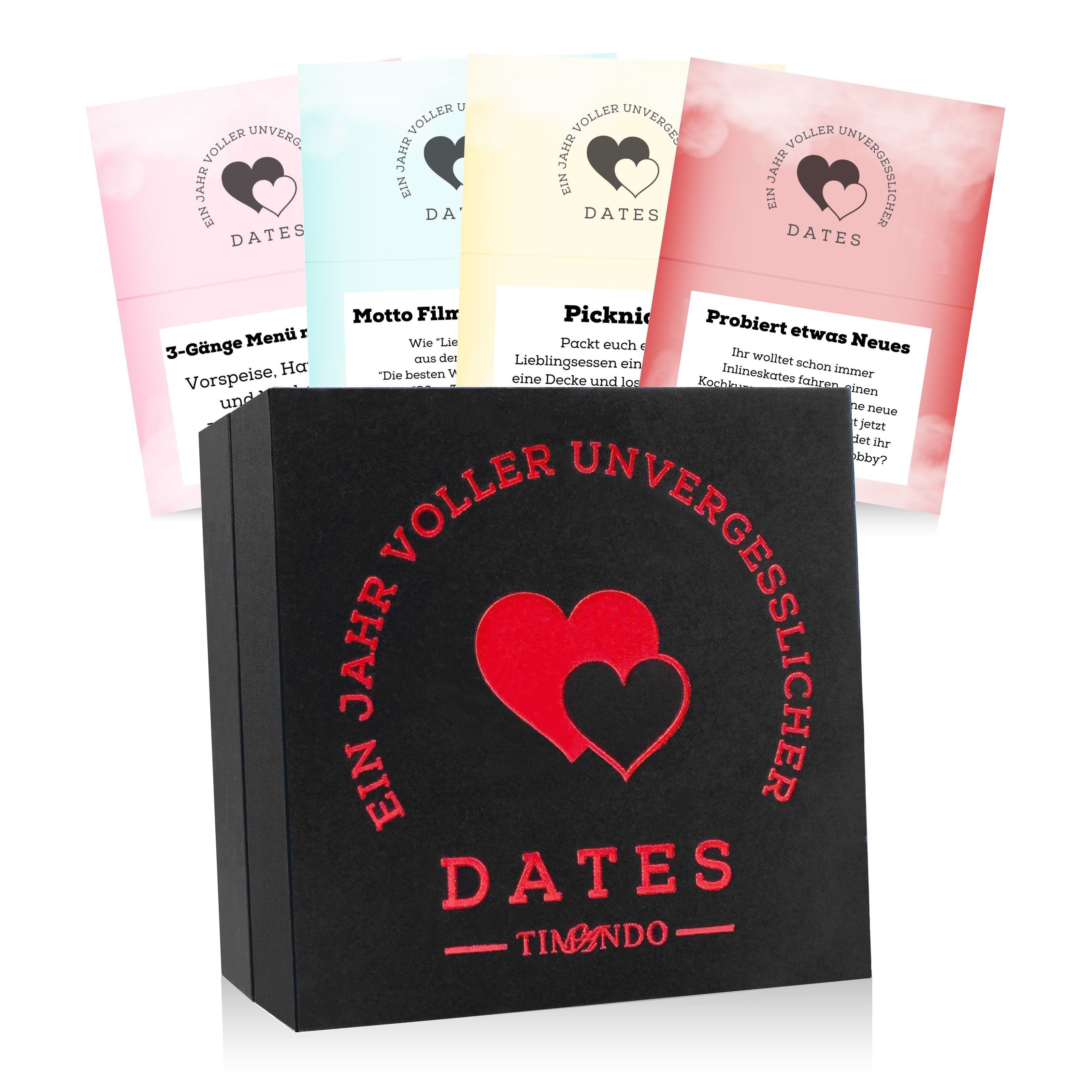 Zweisamkeit Jahr, für mit Ideen Paare 1 Date Timando Karten 52 Jahrestag Spiel, Date für Box Geschenk
