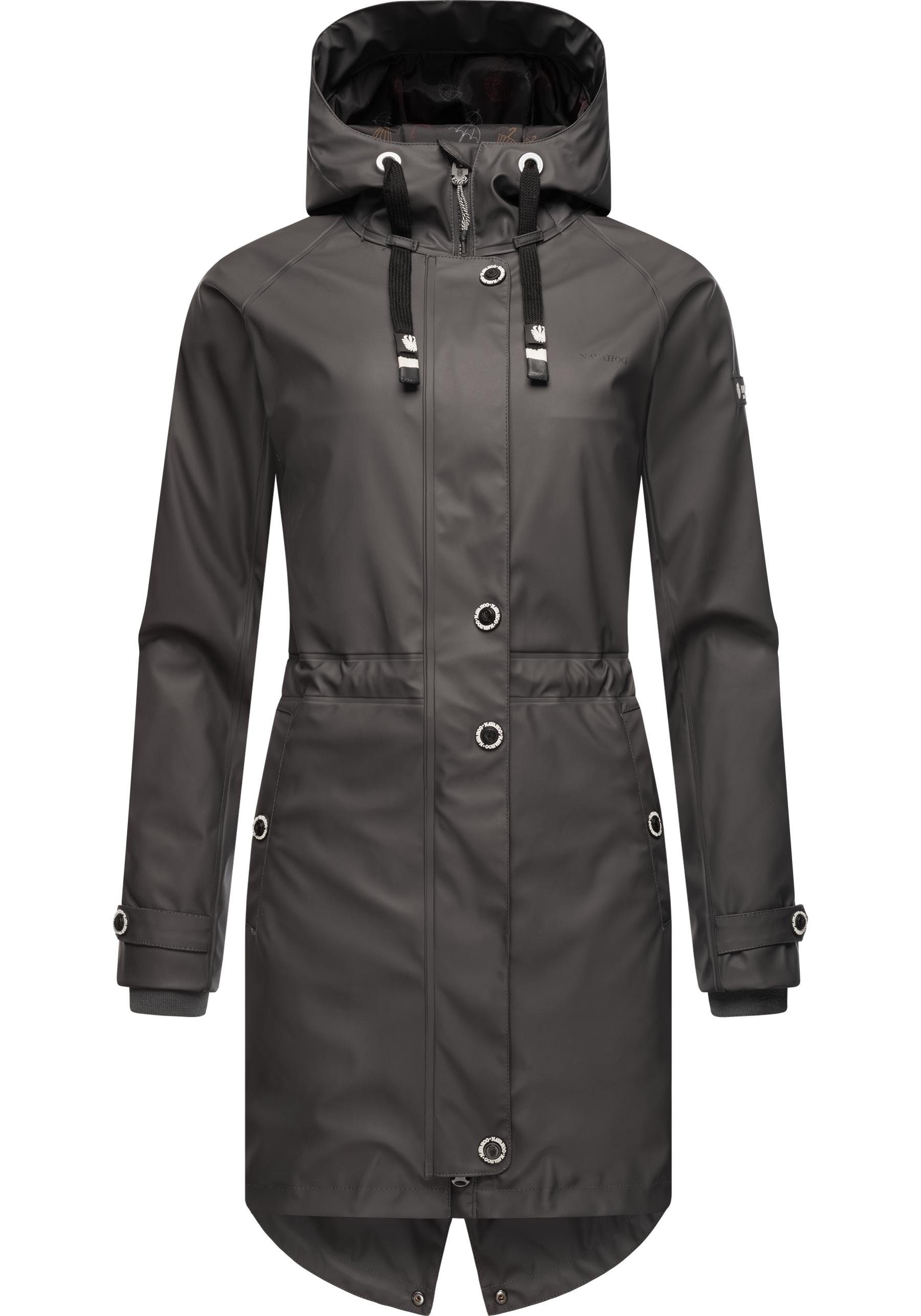 NAVAHOO Regenjacke Rainy Flower modischer Damen Regenmantel mit Kapuze mehr