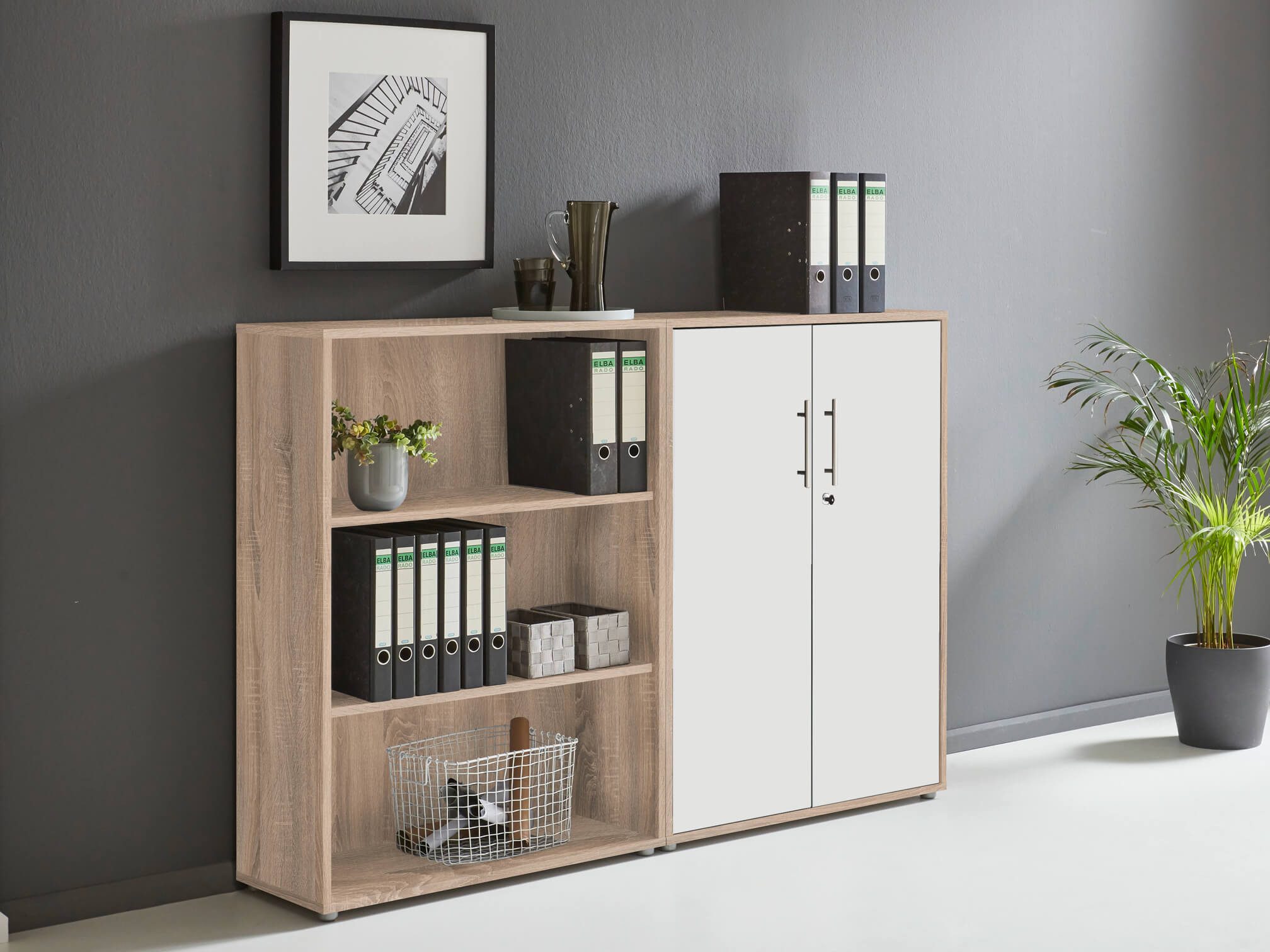 BMG Möbel Aktenschrank Office Edition Schrankwand 1 niedrig abschließbar, i günstig online kaufen