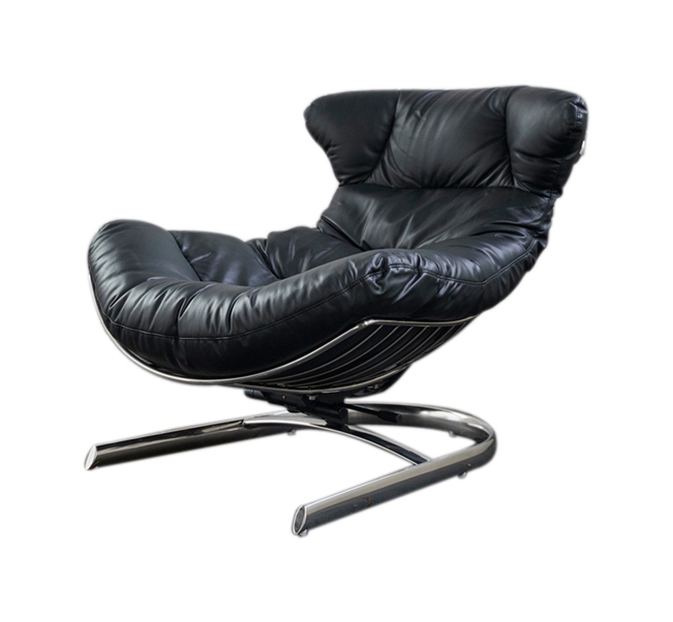 KAWOLA Relaxsessel ROWE, Крісла Leder schwarz inklusive Hocker