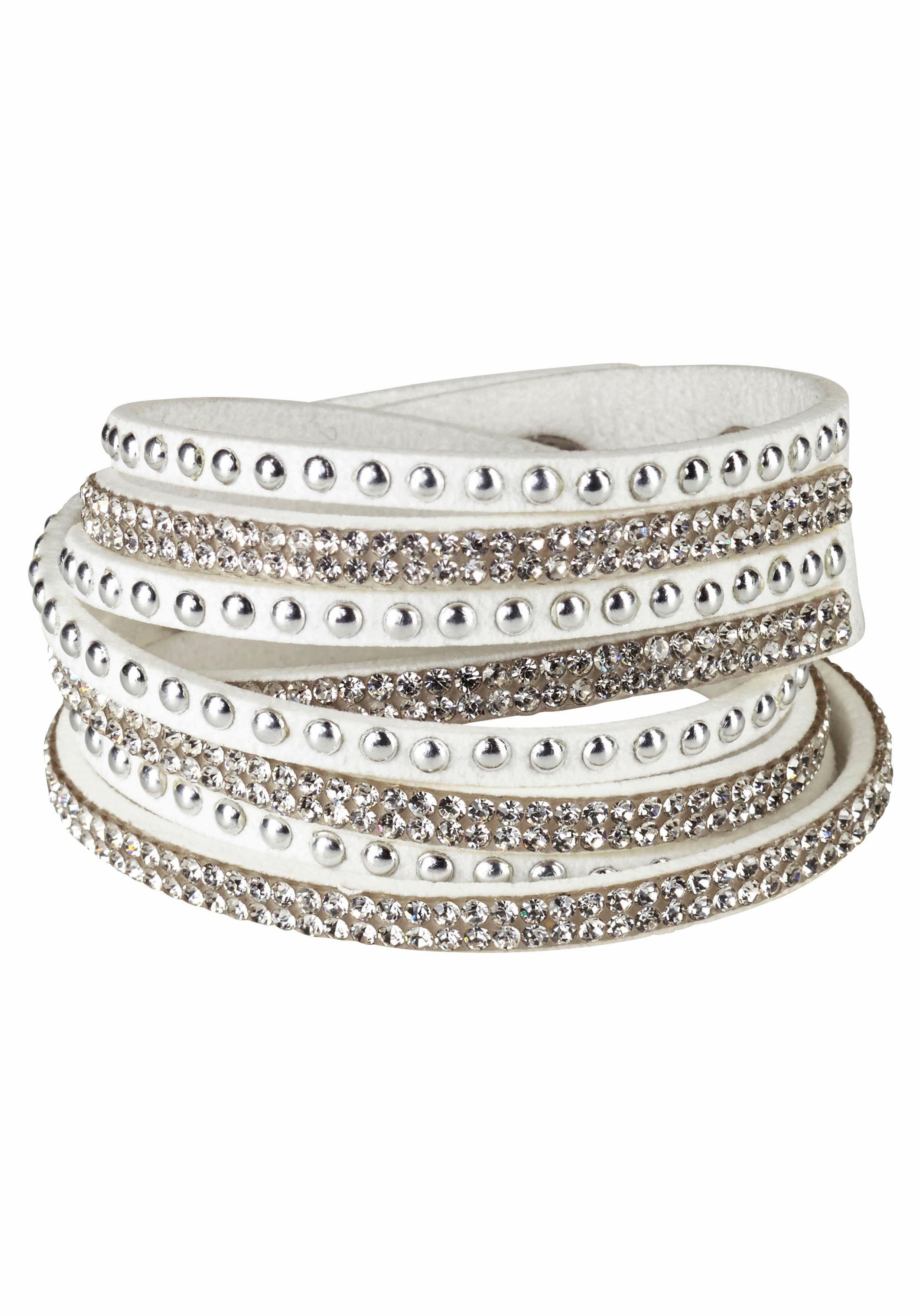 Firetti Armband zum Wickeln, Nieten, mit Strassteinen günstig online kaufen