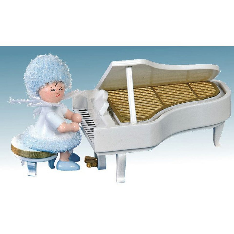 Kuhnert Dekofigur Kuhnert Schneeflöckchen am Flügel, Handarbeit aus dem Erzgebirge