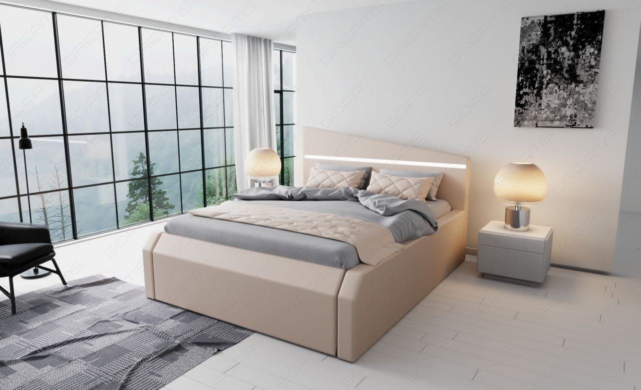 Sofa Dreams Boxspringbett Nelassa (6 Teile), Kunstleder, Matratze, Topper, LED-Beleuchtung im Kopfteil, Luxus Bett