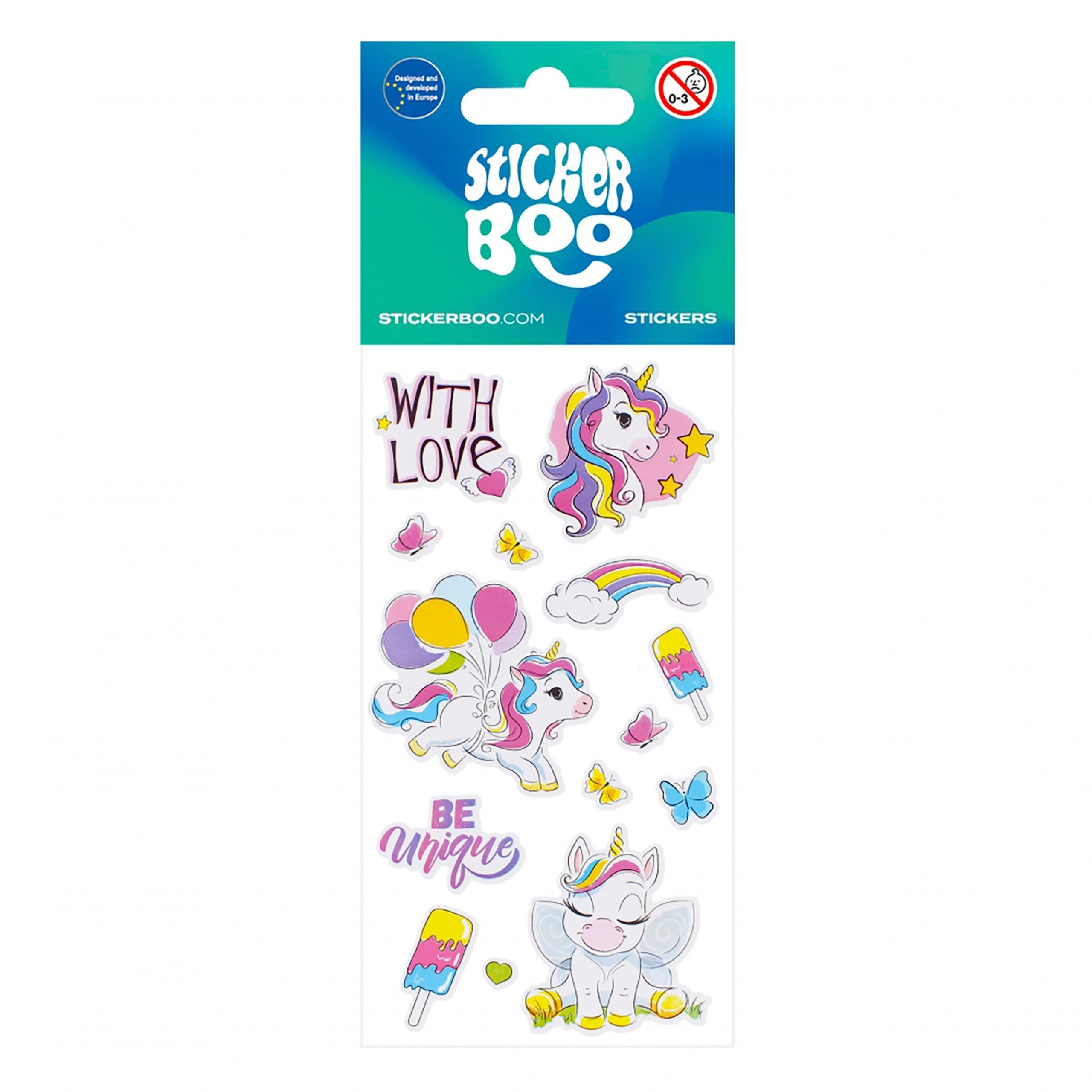 Sarcia.eu Stickerbuch Sticker SET für Mädchen, bunte MOTIVATIONAL Einhorn-Sticker