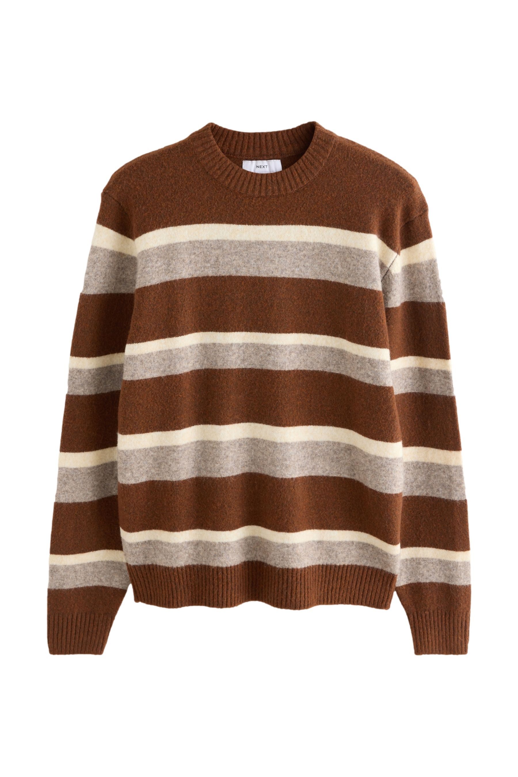 Next Rundhalspullover Relaxed Fit Rundhals-Pullover mit Streifen (1-tlg) günstig online kaufen