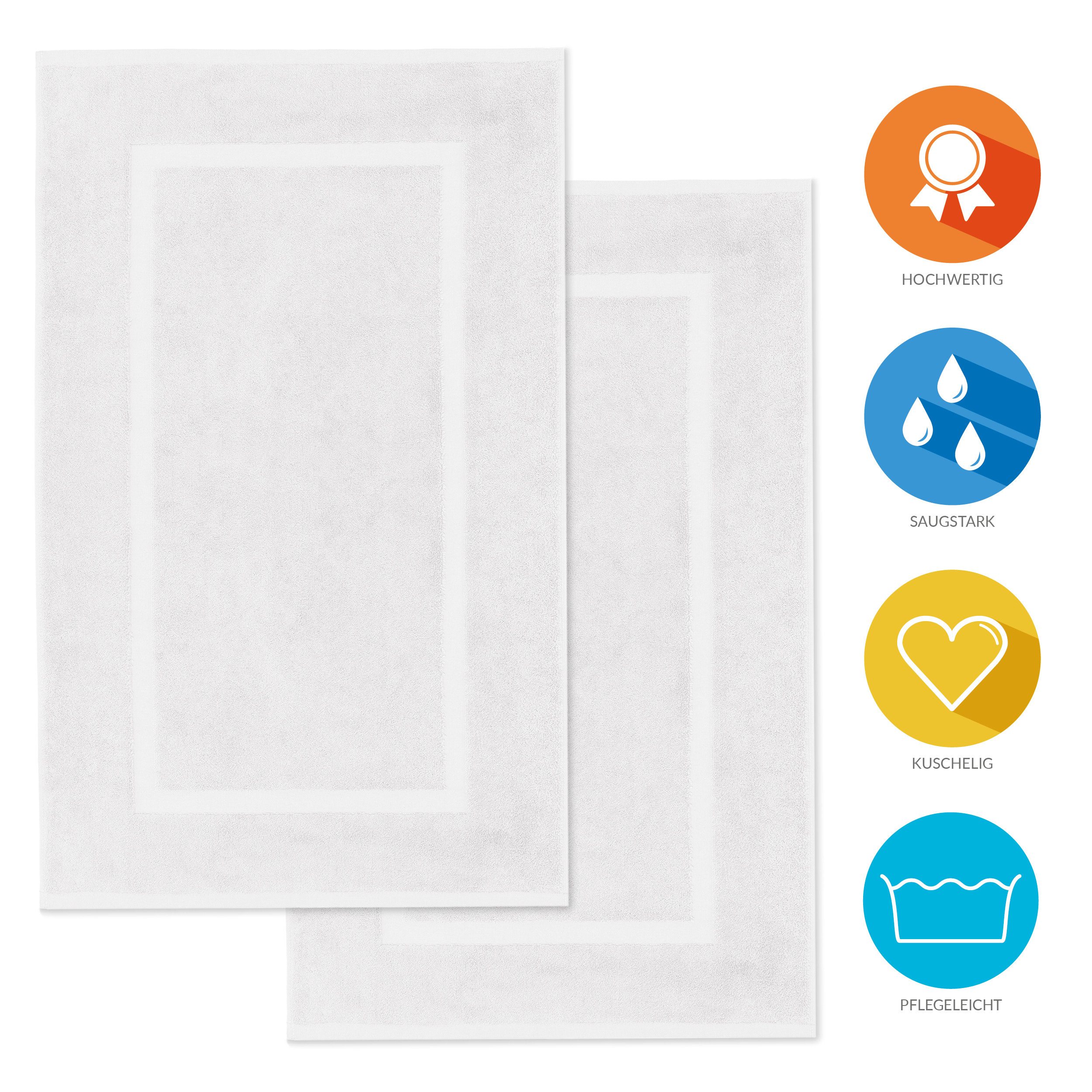 Lavea Badematte 2er Set Badeteppiche Elena Frottee 50x80 cm Badvorleger, 10 günstig online kaufen