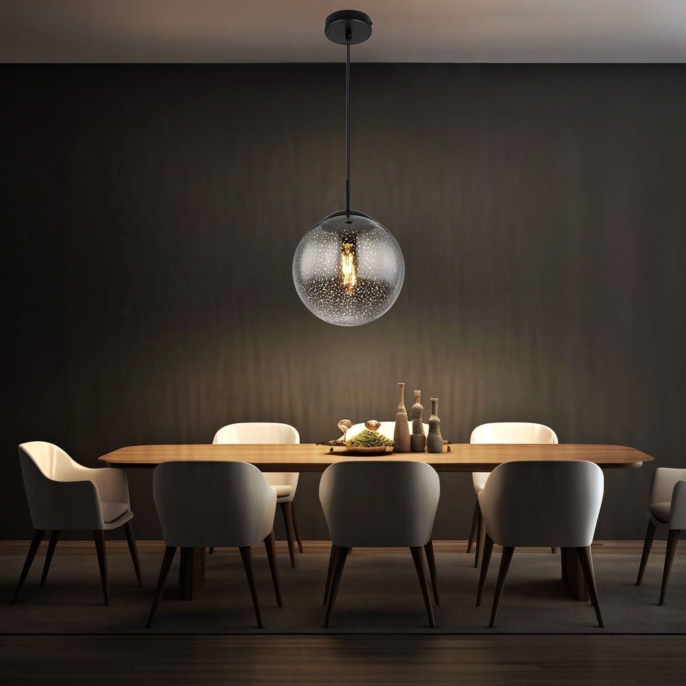 GLOBO LIGHTING LED-Hängeleuchte, Leuchtmittel inklusive, Warmweiß, Farbwechsel, Hängelampe Esstischleuchte LED Dimmer Fernbedienung Rauchglas H 120cm