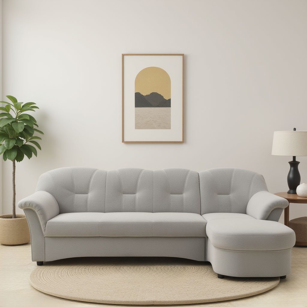 DOMO collection Ecksofa "Flores Schlafsofa, B/T/H: 233/142/86 cm, L-Form" w günstig online kaufen