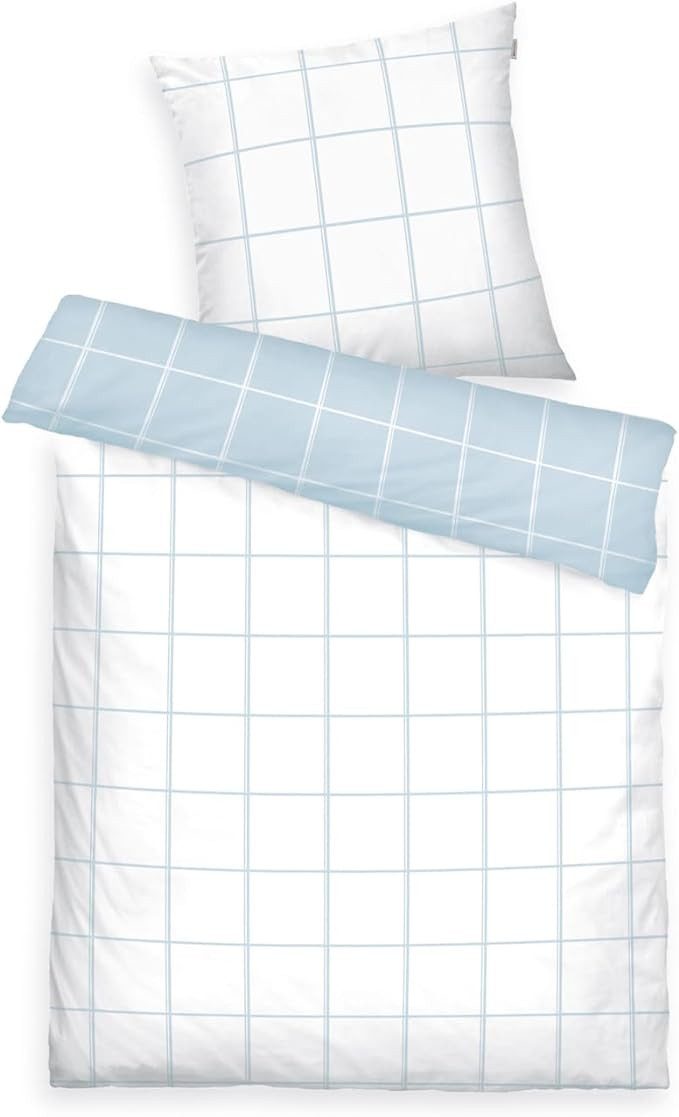 TOM TAILOR Jugendbettwäsche Tom Tailor Renforcé Bettwäsche 220 x 155 cm Weiß Hellblau Baumwolle, 100% Baumwolle, 1 teilig, Wendemotiv, Atmungsaktiv