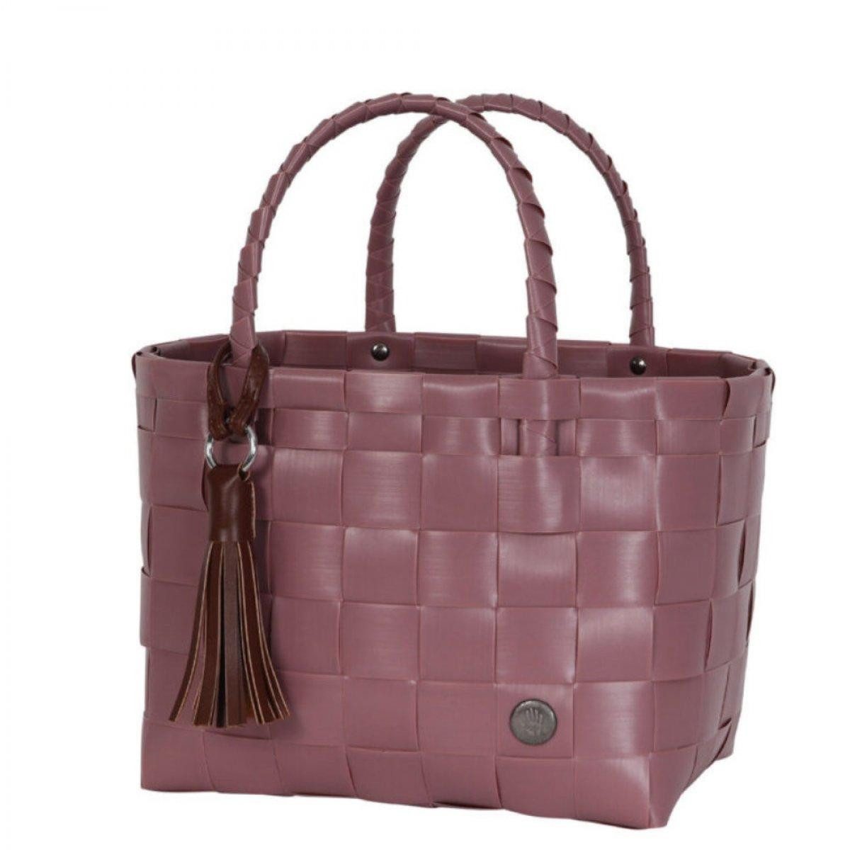 Handed By Einkaufskorb Handed By Сумки для покупок Paris Mini Rustic Pink mit Quaste in Dark Chocolate