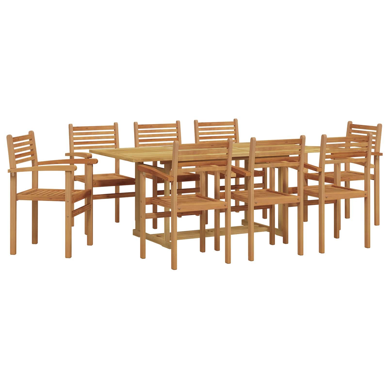 vidaXL Gartenlounge-Set Garten Essgruppe 9 stk. Braun Massivholz, (9-tlg)