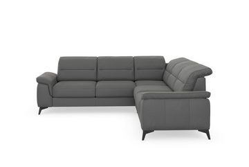 sit&more Ecksofa Sinatra L-Form, optinal mit Kopfteilverstellung und Armteilfunktion, Metallfüße