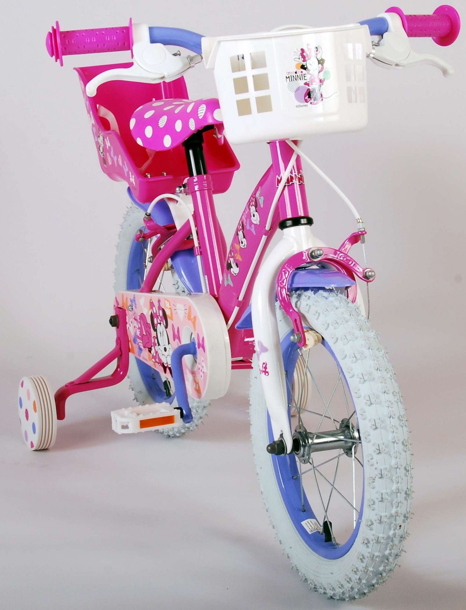 Stützräder TPFSports Gang, Zoll (Mädchen Kinderfahrrad 14 Mädchen Fahrrad mit Fahrrad Kinderrad 14 Minnie Zoll 2x Rutschfeste Sicherheitsgriffe), Disney Laufrad mit Kinder Handbremse, 1 -