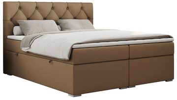 MKS MÖBEL Boxspringbett ALDA, Doppelbett mit Multipocket-Matratze - Modern Bett
