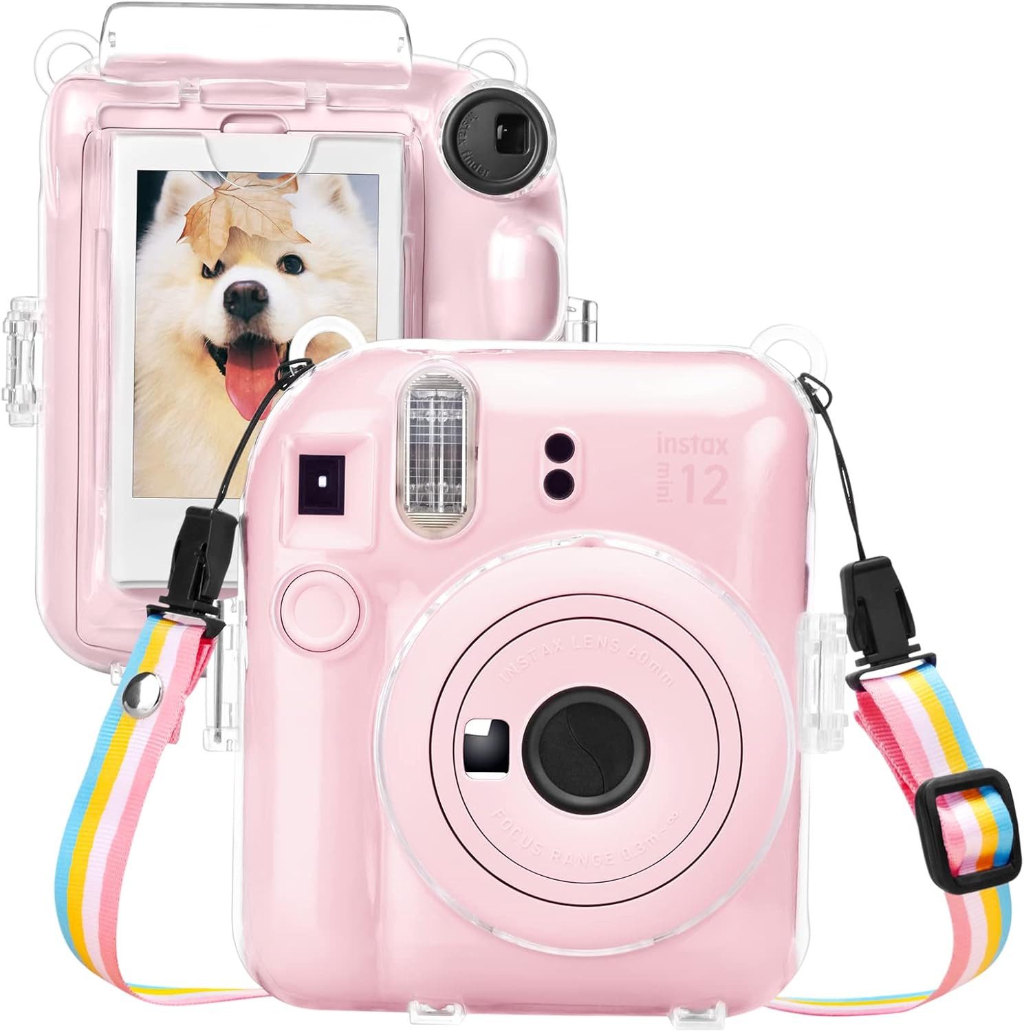 FELIXLEO Kameratasche KFuji Instax Mini 12 Instax Kamera - Harte PVC Schutzhülle