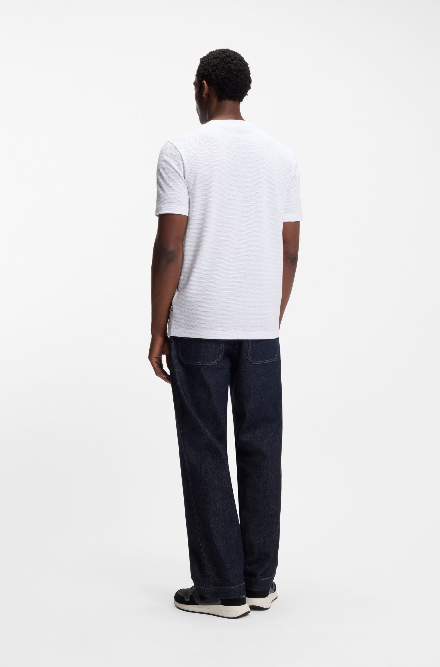 BOSS T-Shirt Tiburt mit Jacquard-Struktur, regular fit