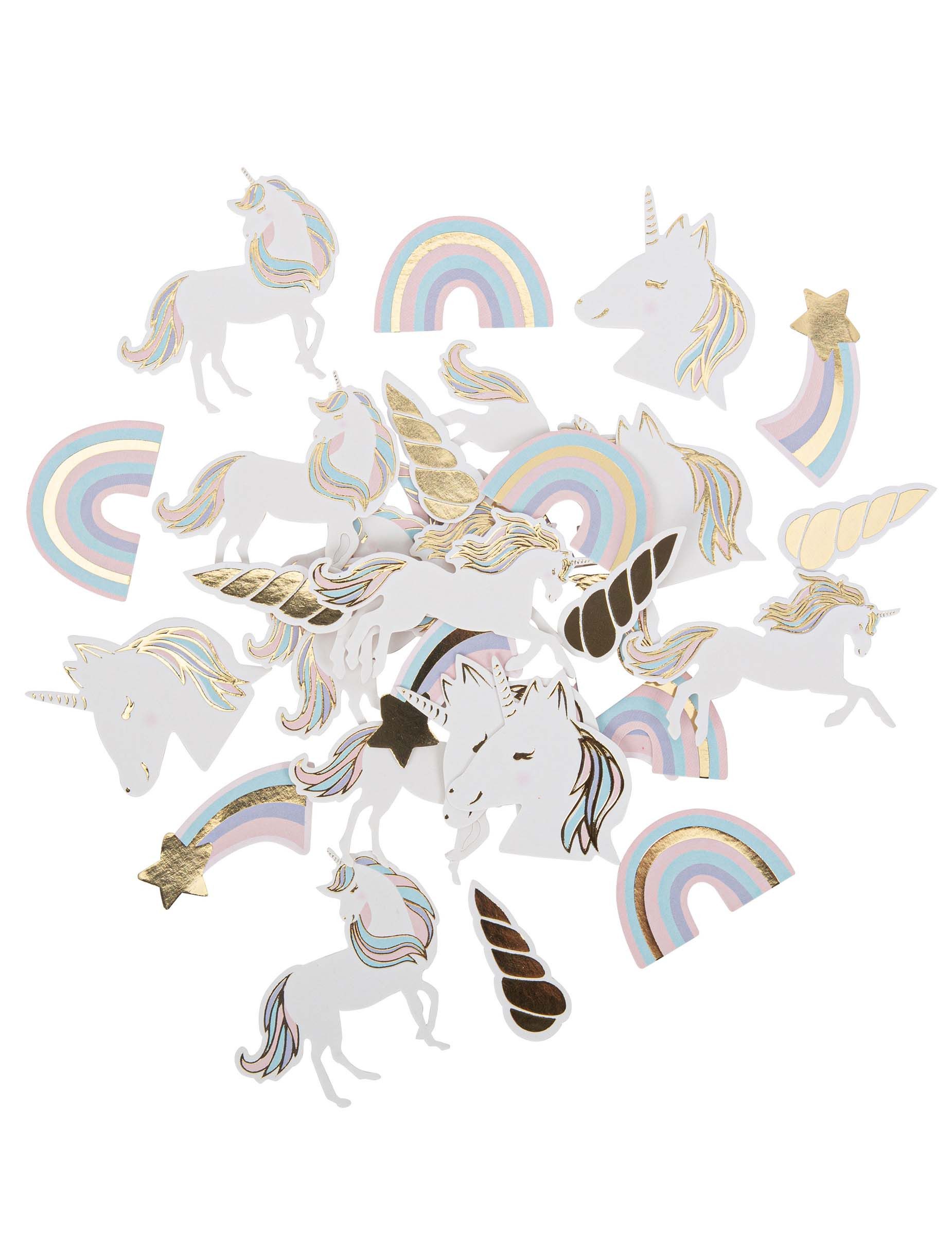 Kostüm 100 Einhorn Konfetti Pastel + Gold 3,5 bis 5,5 cm Tischdeko