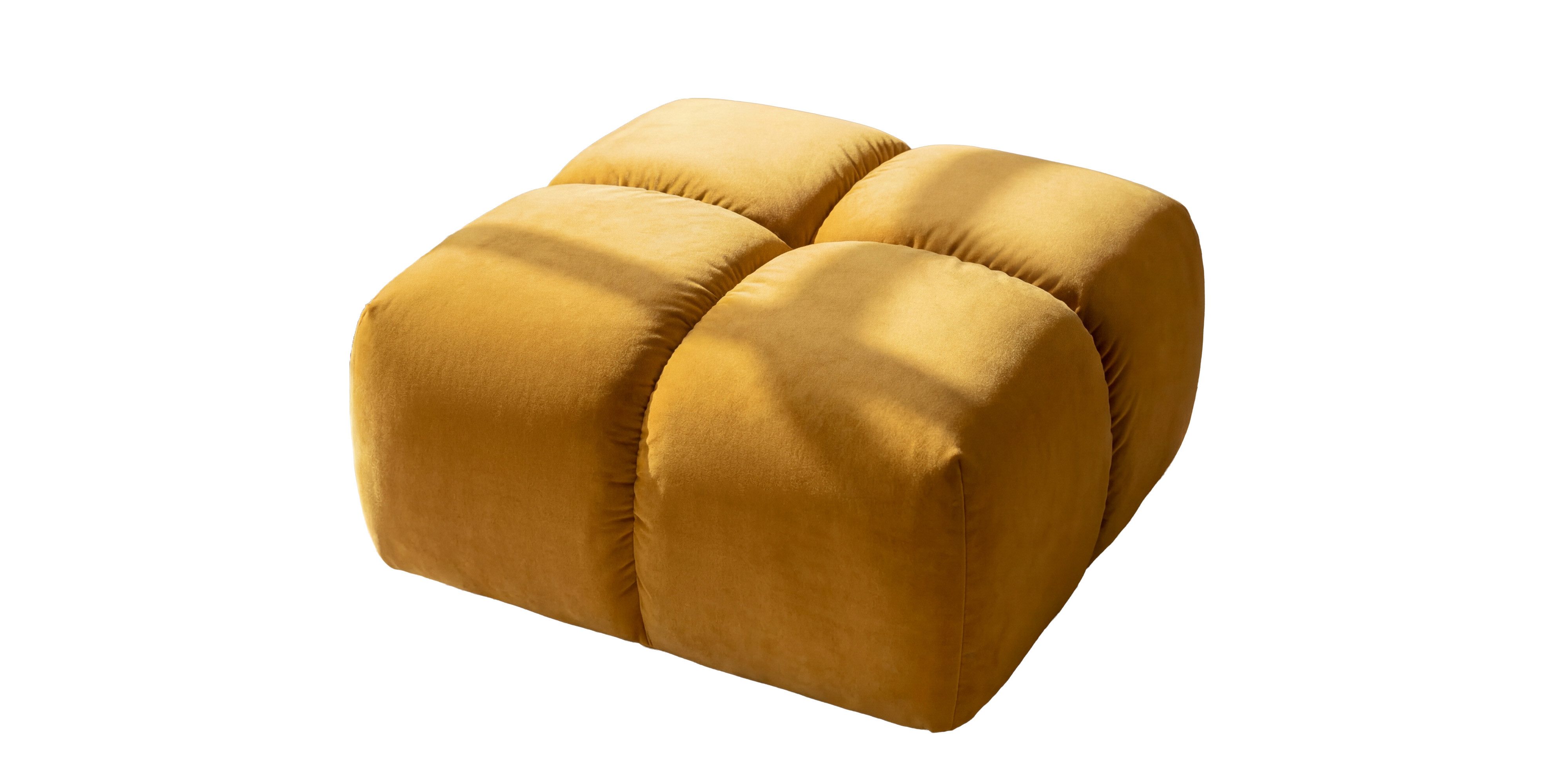 Kaiser Möbel Hocker für Wohnzimmer, Samtstoff Bluvel, Averro (Hocker), Designer-Hocker im Bubble-Stil,Modell aus der Averro-Kollektion