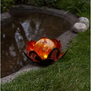 STAR TRADING LED Gartenleuchte LED-Solar-Dekoration 'Lilly' Seerosen-Optik 482-80 kupfer/amber