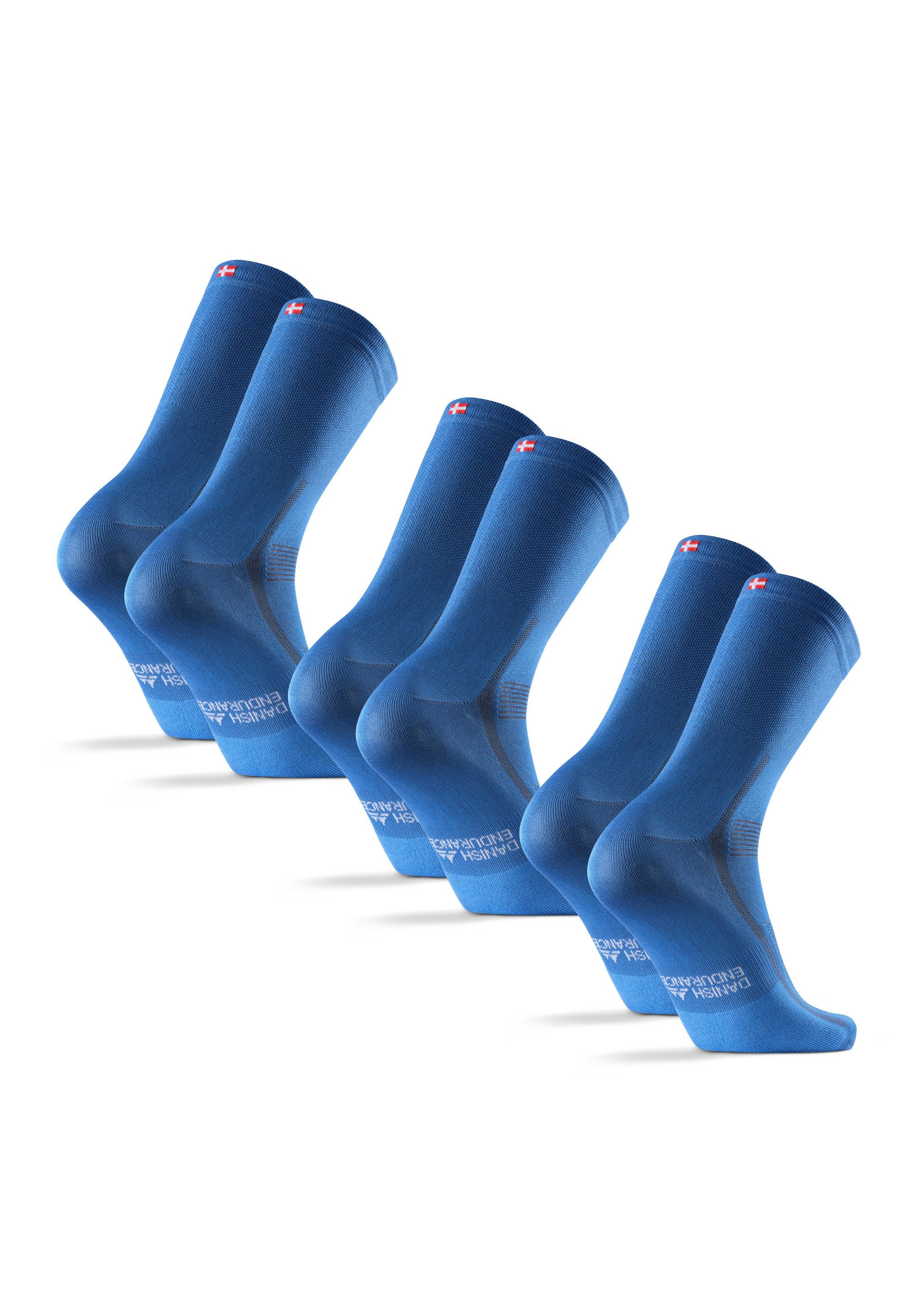 DANISH ENDURANCE Basicsocken long cycling (3-Paar) Radsportsocken für Herren & Damen, atmungsaktiv & gepolstert