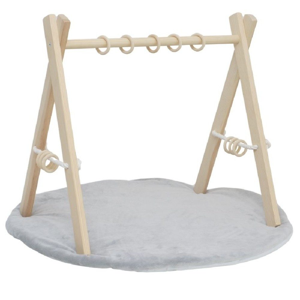 LuMali Baby Gym Baby Gym mit Matte - Spielbogen Baby Holz - Holzspielzeug Montessori
