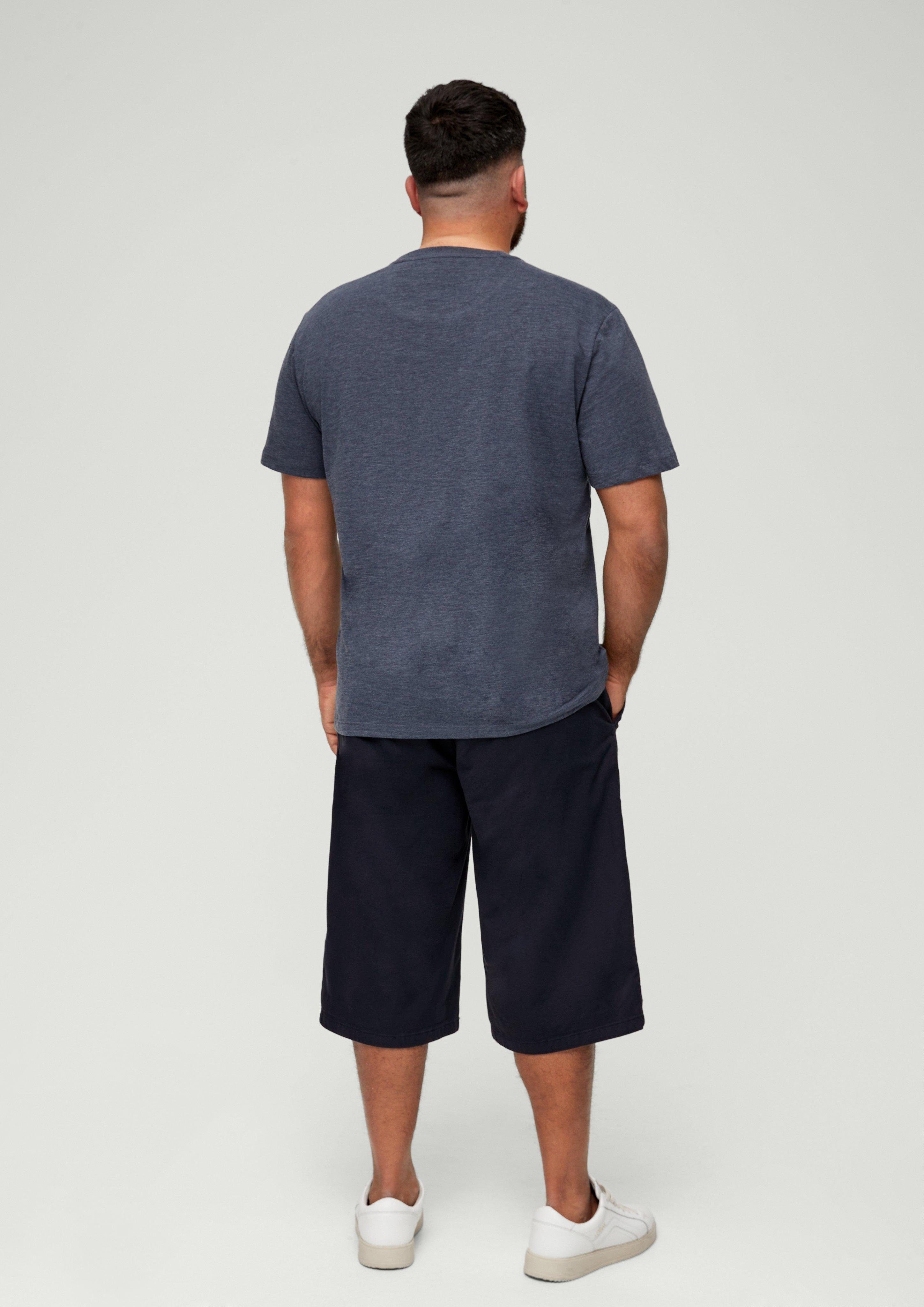 s.Oliver navy mit Relaxed: Stoffhose Bermuda Tunnelzug