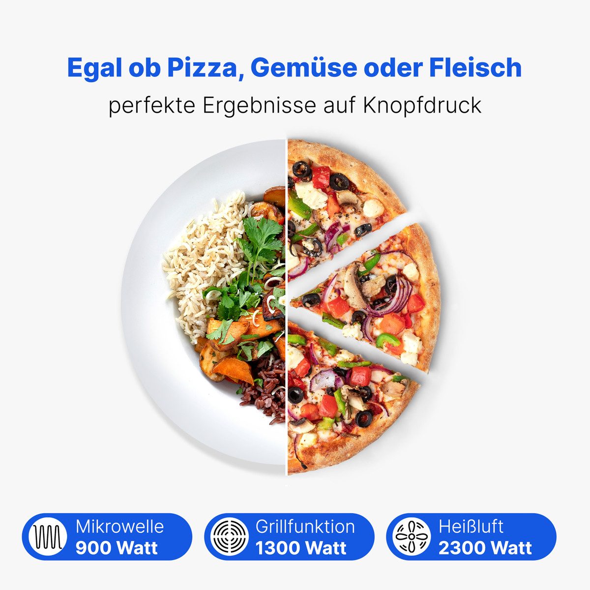 BOMANN Einbau-Mikrowelle MWG 3001 H EB schwarz, Einbaumikrowelle mit Grill und Heißluft, 60cm