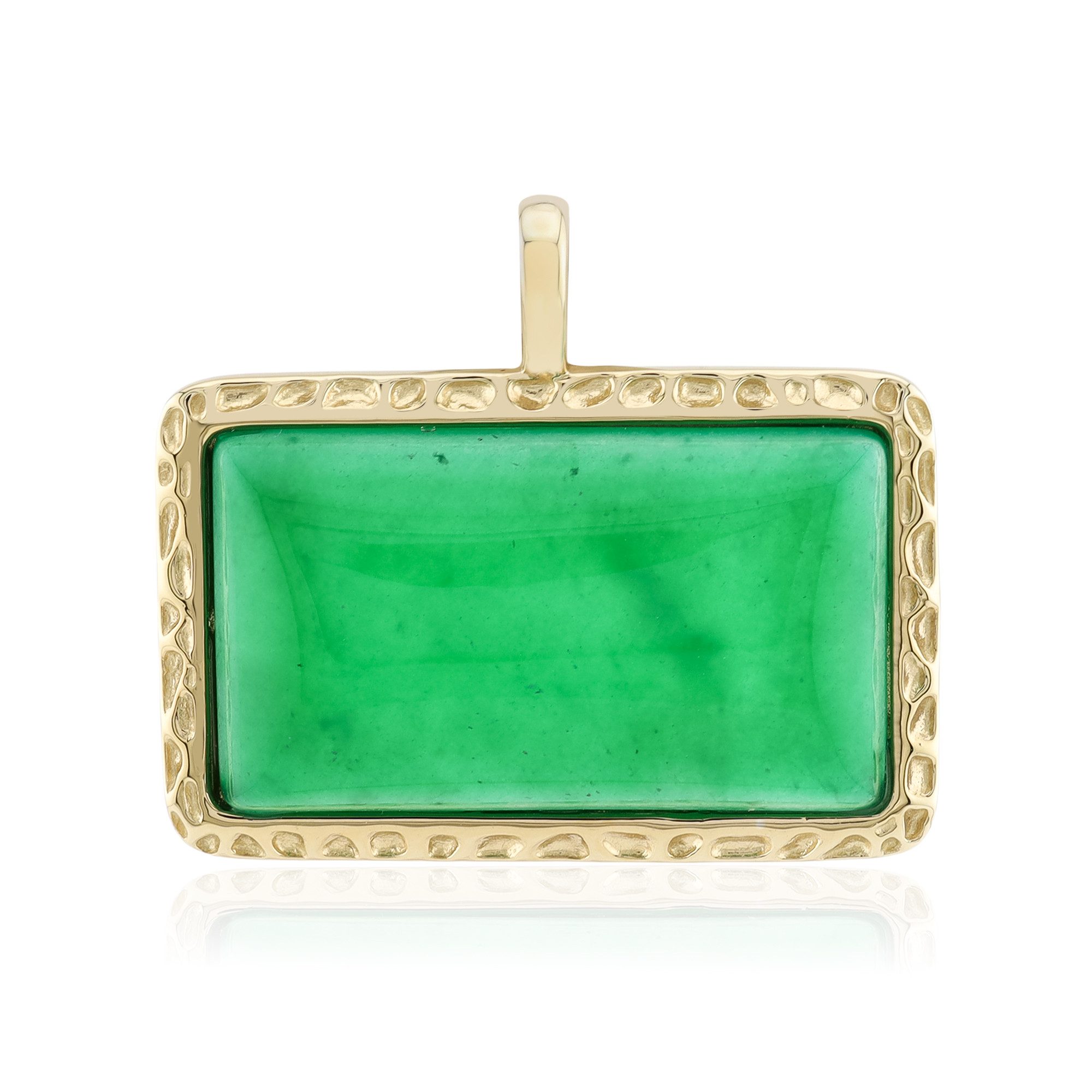 Cavill Kettenanhänger Grüner Achat Anhänger 15,68 ct, vergoldetes 925 Silber, rechteckig (1-tlg)