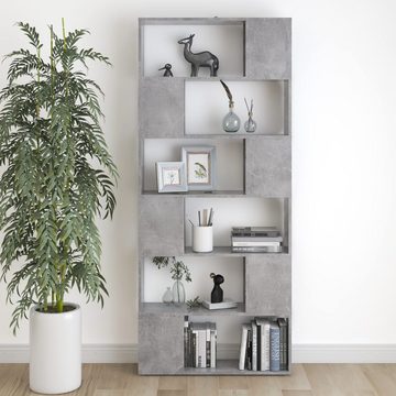 vidaXL Bücherregal Bücherregal Raumteiler Betongrau 80x24x186 cm Holzwerkstoff, 1-tlg.