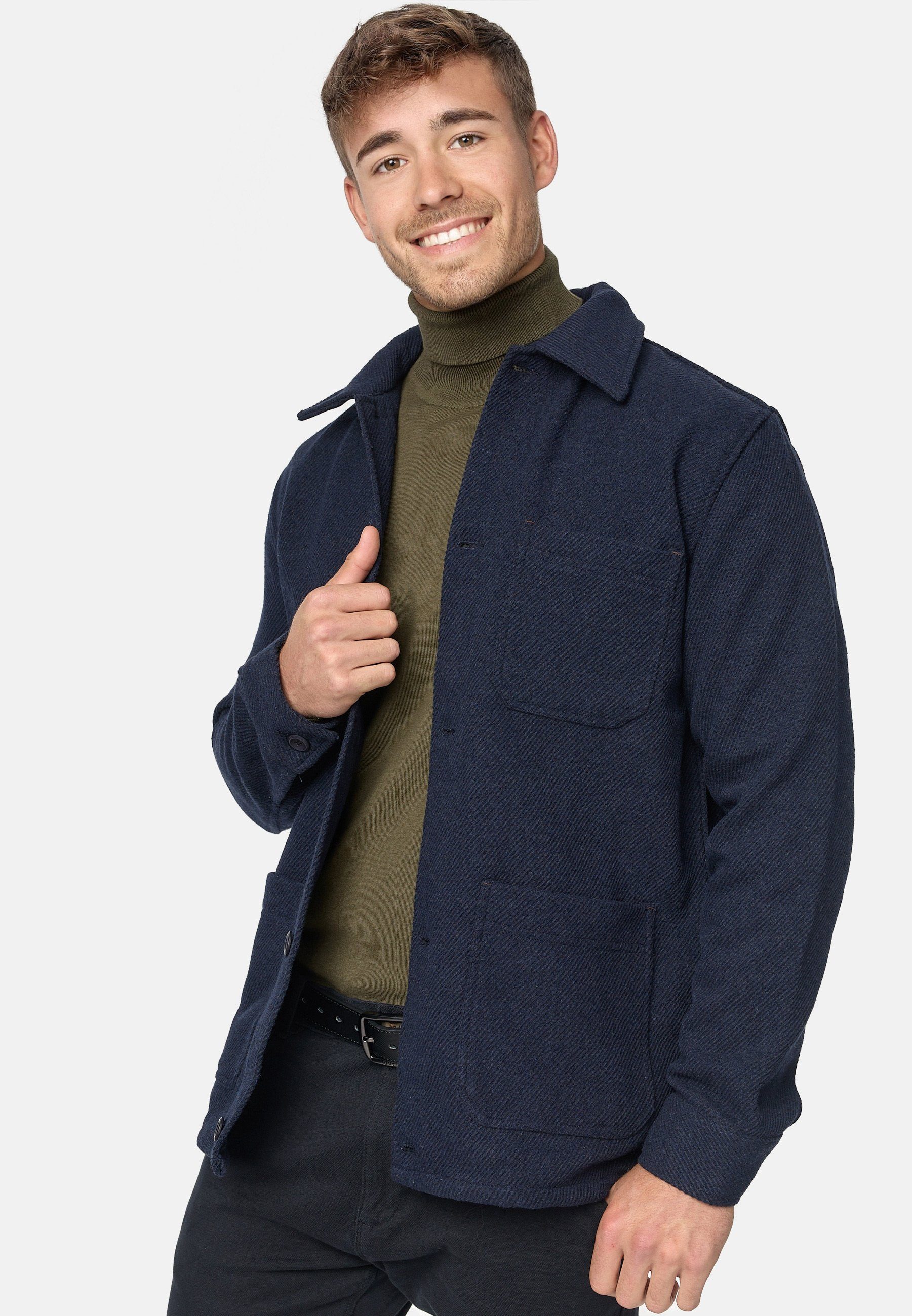Indicode Sommerjacke Herren INThanasis Übergangsjacke Herrenjacke Overshirt-Jacke mit zwei Brusttaschen