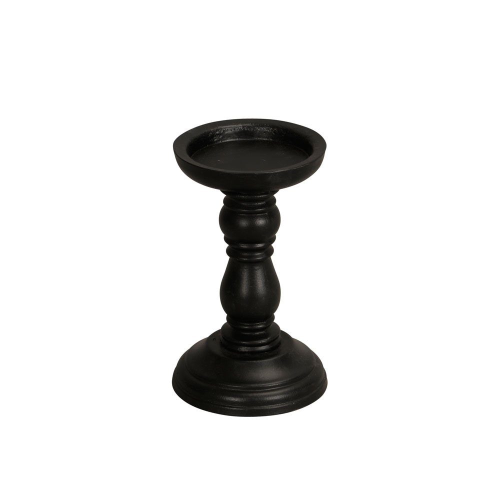 Kerzenhalter Kerzenhalter DARK schwarz aus Holz H17,5cm für Stumpenkerzen Kerzenstä