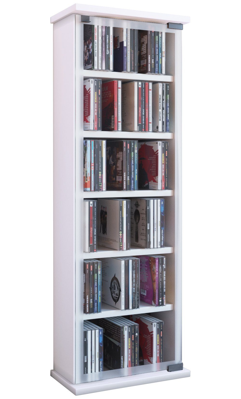VCM CD-Regal Holz CD DVD Stand Regal Schrank Classic Glastür günstig online kaufen