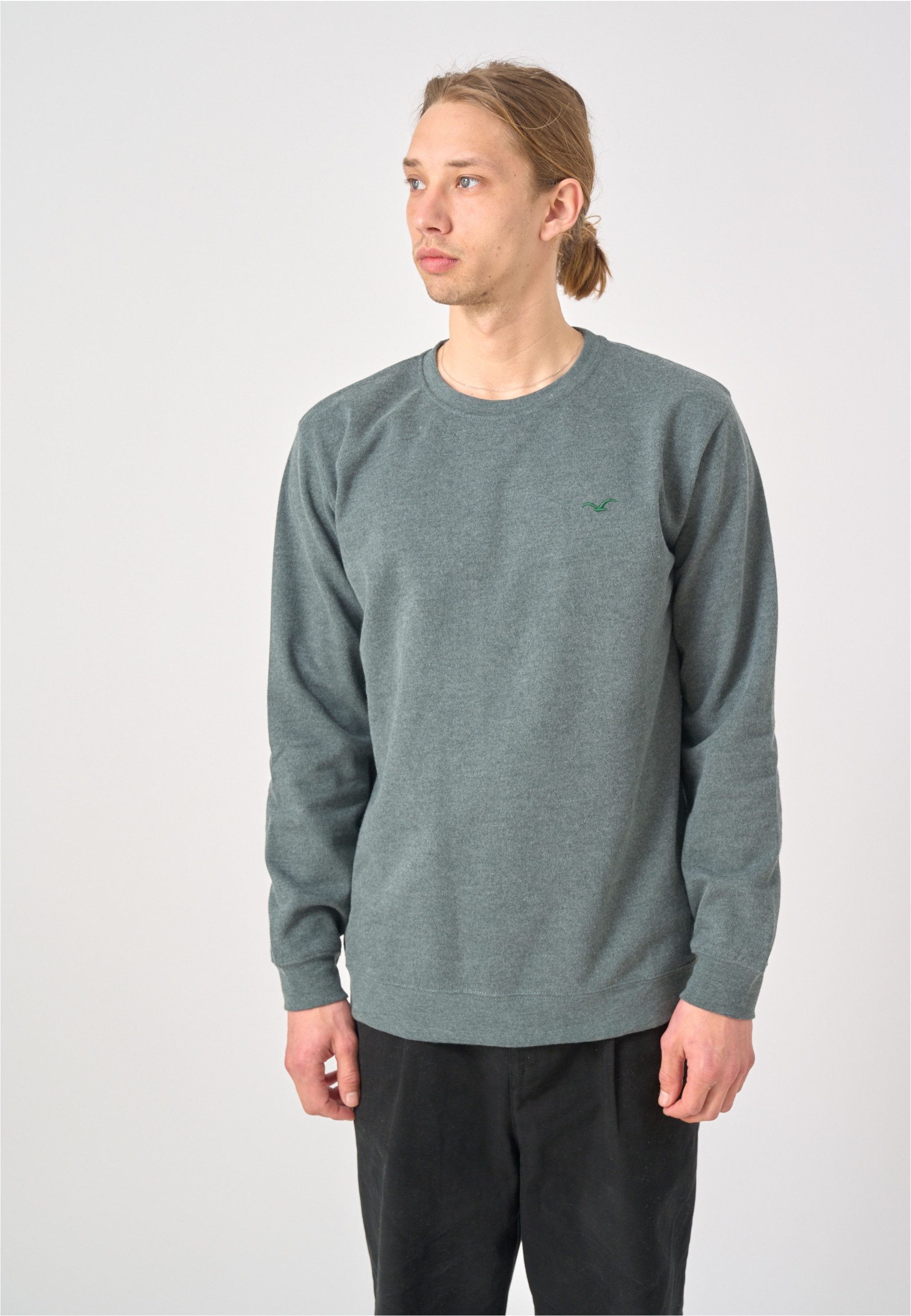 Cleptomanicx Sweatshirt Ligull mit kleiner Möwen-Stickerei günstig online kaufen