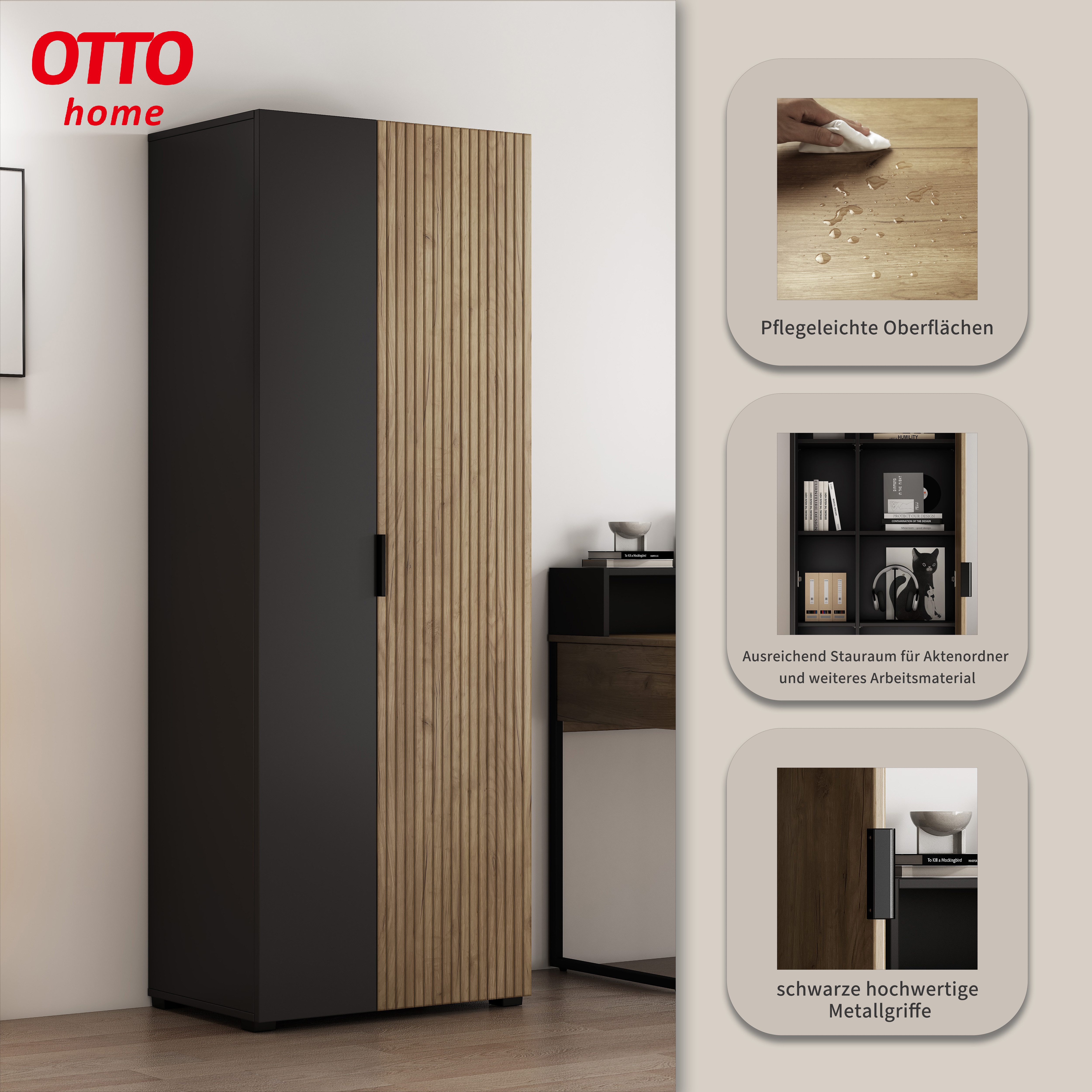 OTTO home Aktenschrank ASPEA-AS1T5F (Set) Mehrzweckschrank, modernes Design mit Akustikpaneel-Optik