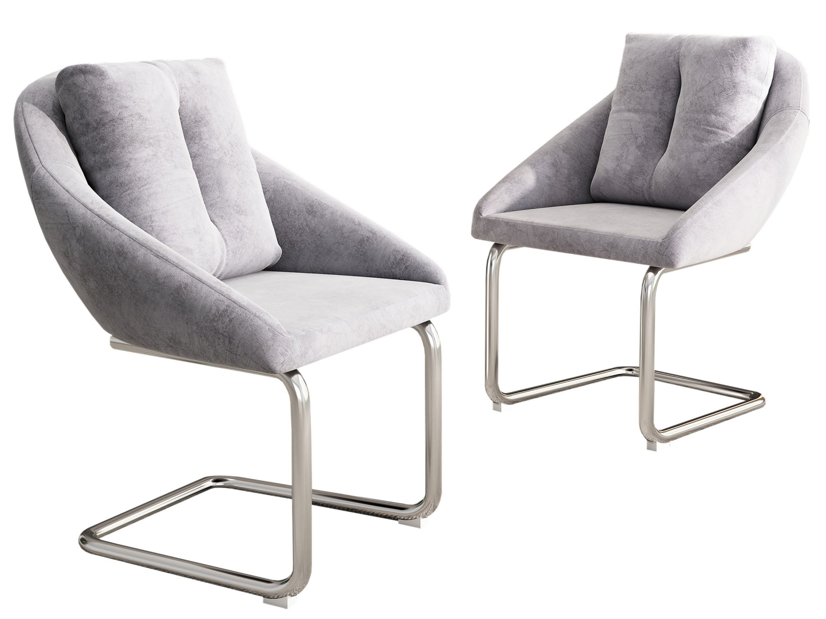 Freischwinger Velours-Freischwinger Set aus 2, Bequeme Stühle,mit Stützkissen
