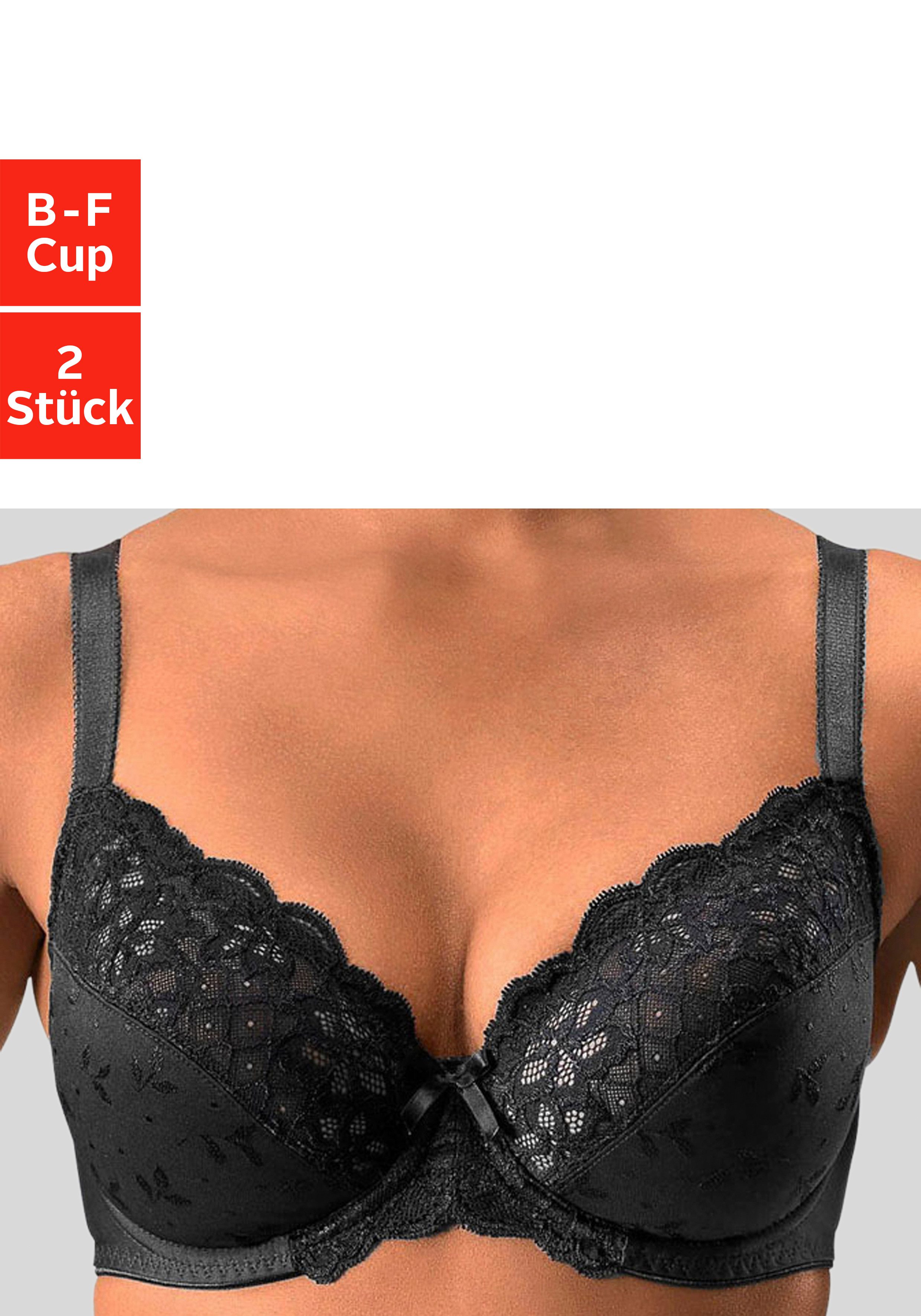 petite fleur Bügel-BH (Packung, 2 Stück) mit elastischer Spitze, Dessous