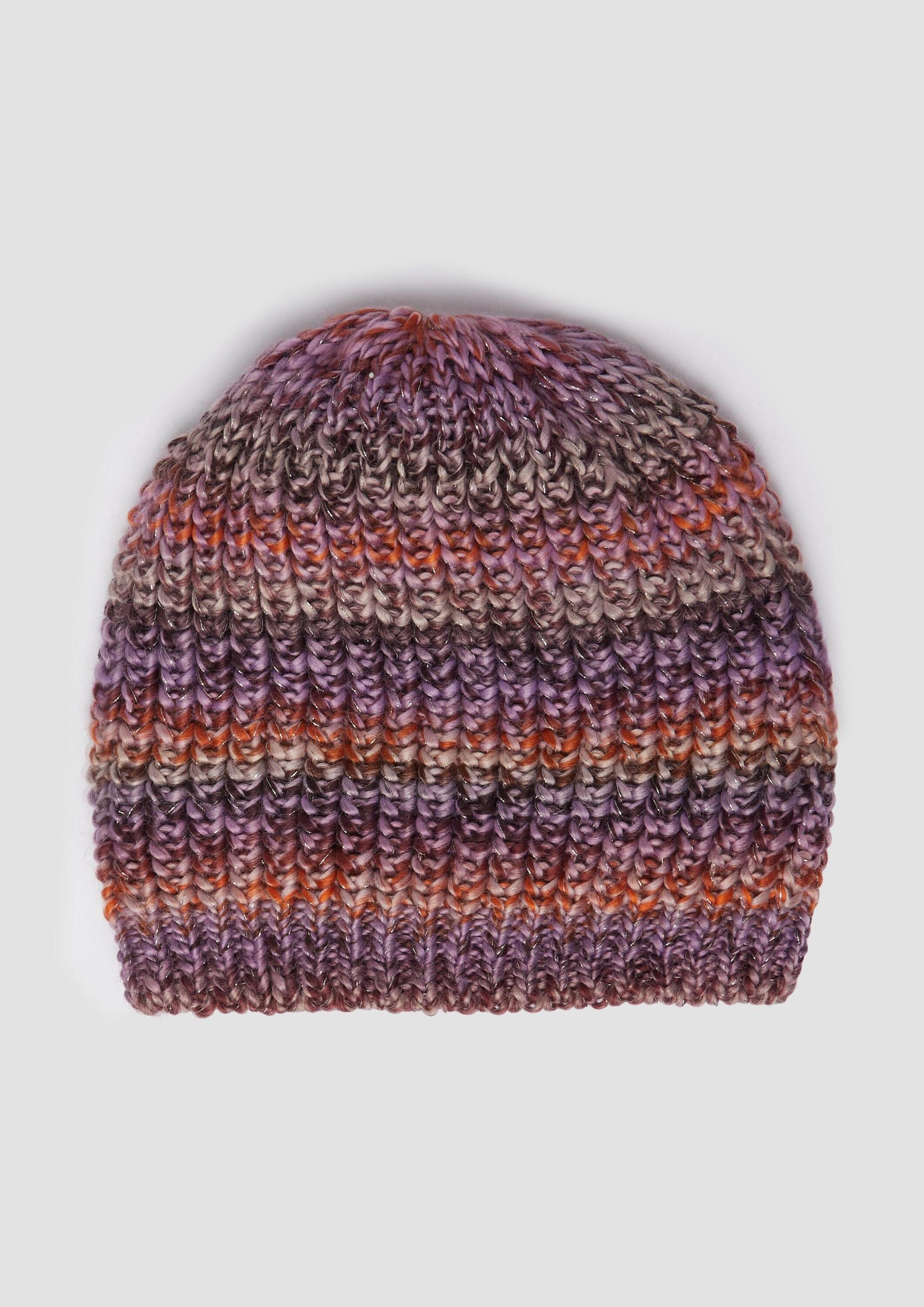 s.Oliver Strickmütze Mütze Strickmütze mit Fleece-Einsatz und Glitzergarn