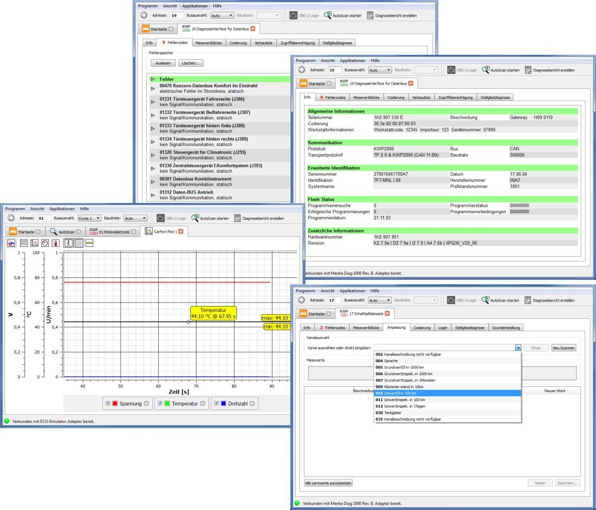 Vollversion mit Testerset Diagnose VAG Interface Software Auto-Adapter und Brotos®