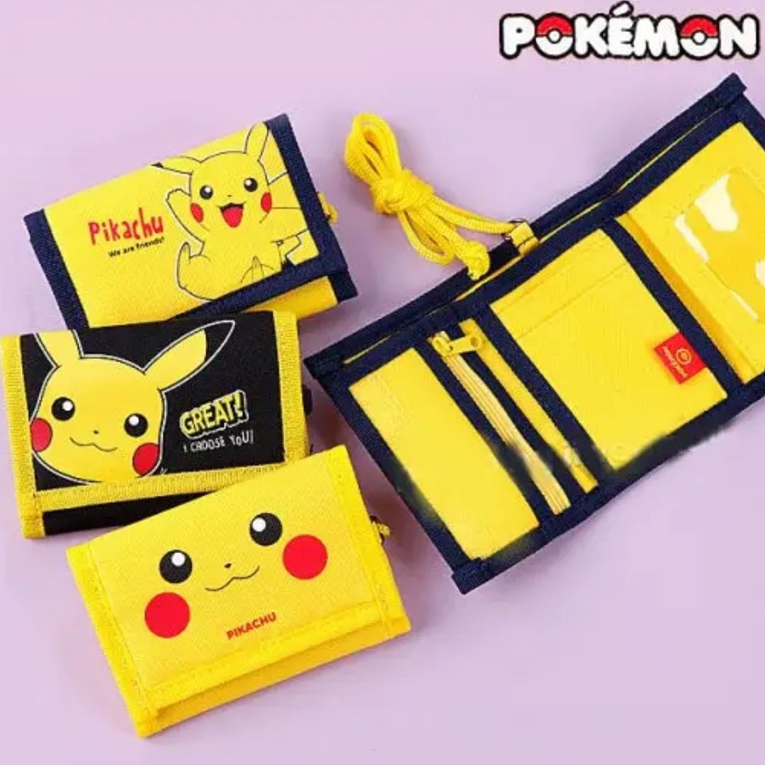 suebidou Münzetui Halsgeldbörse mit Klettverschluss Pokémon Pikachu